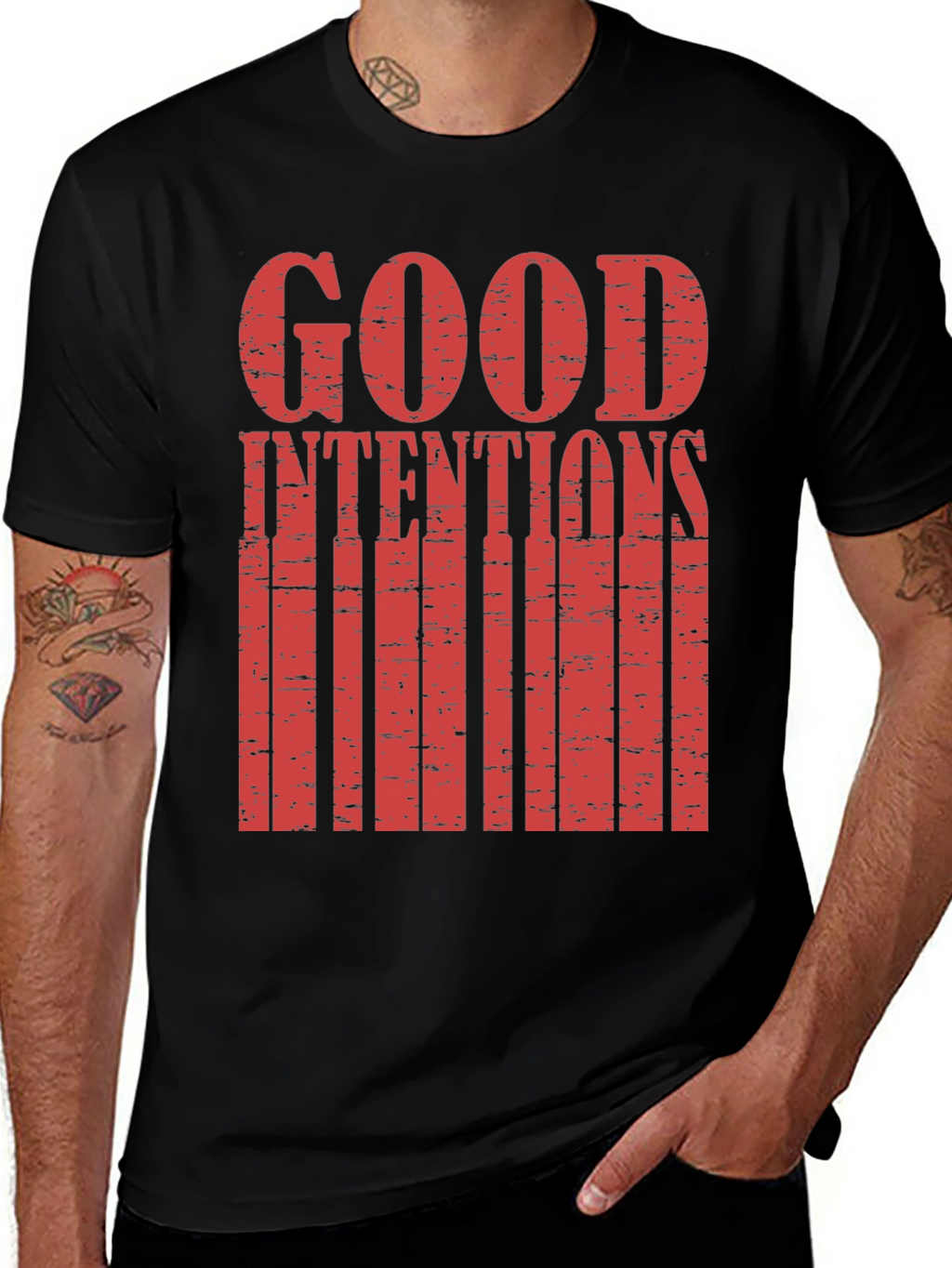 Good Intentions Graphic Print Black T-Shirt
