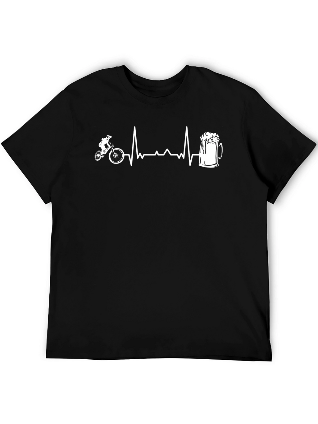 Mountain Bike & Beer Heartbeat T-Shirt