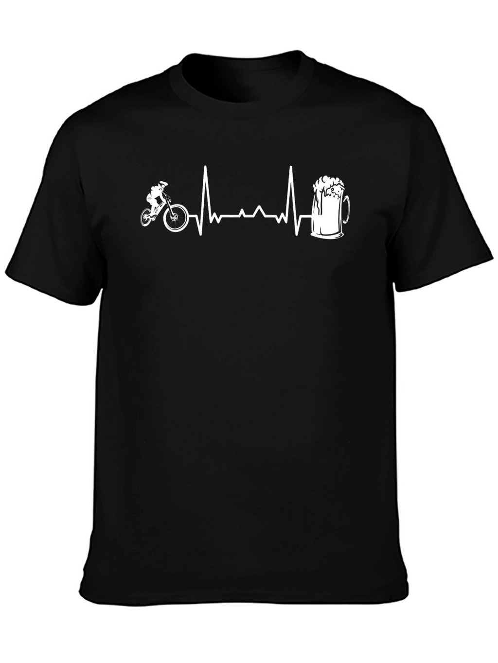 Mountain Bike & Beer Heartbeat T-Shirt