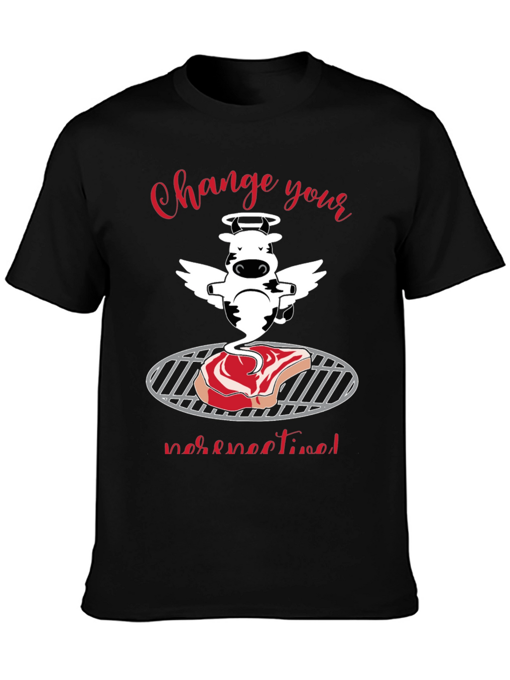 Funny Cow Angel Steak BBQ T-Shirt