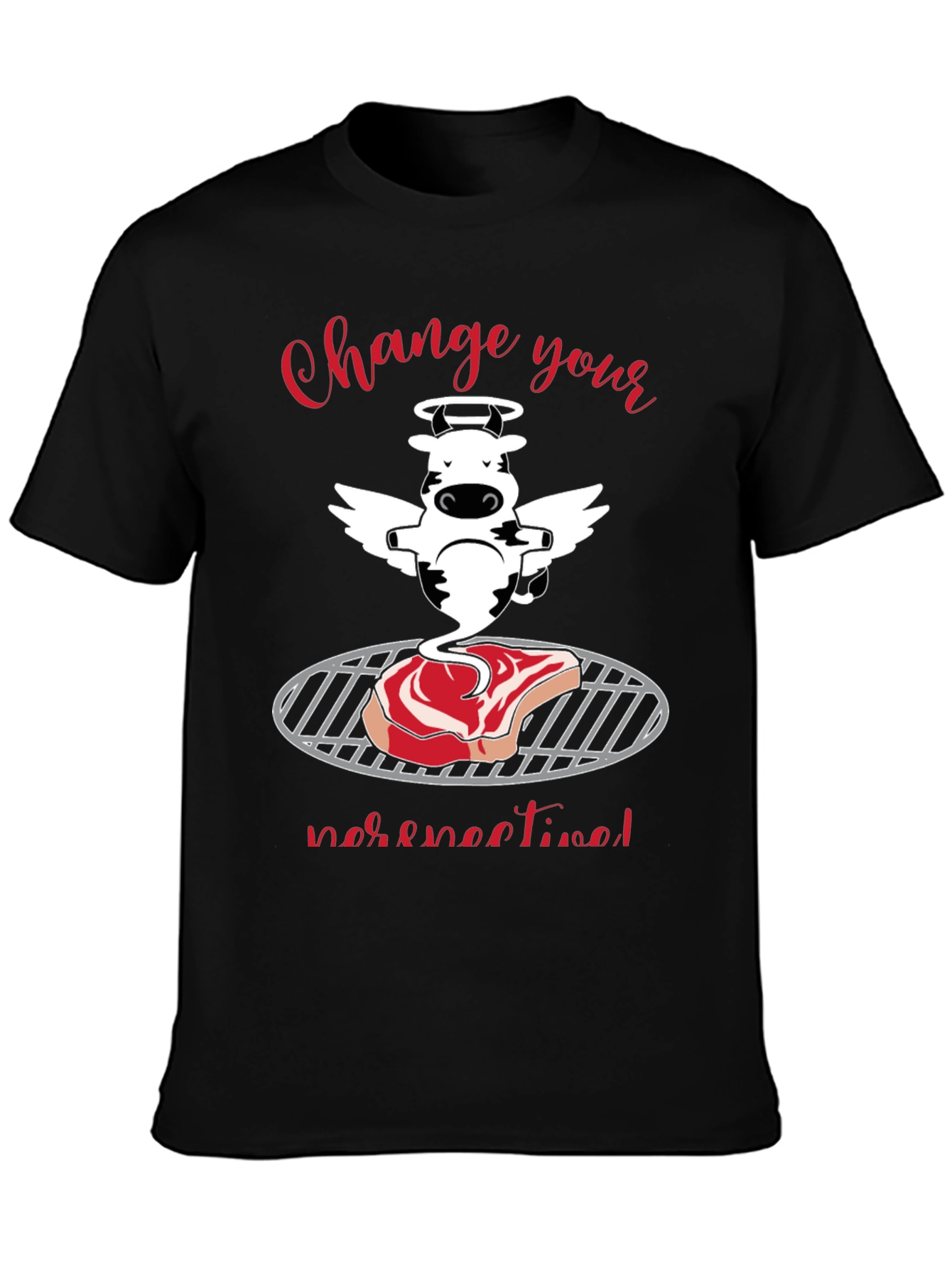Funny Cow Angel Steak BBQ T-Shirt