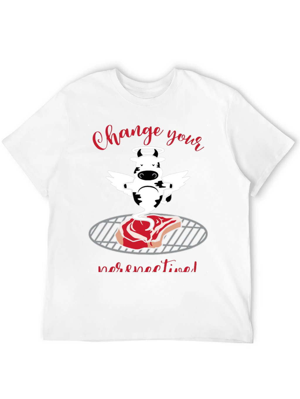 Funny Cow Angel Steak BBQ T-Shirt