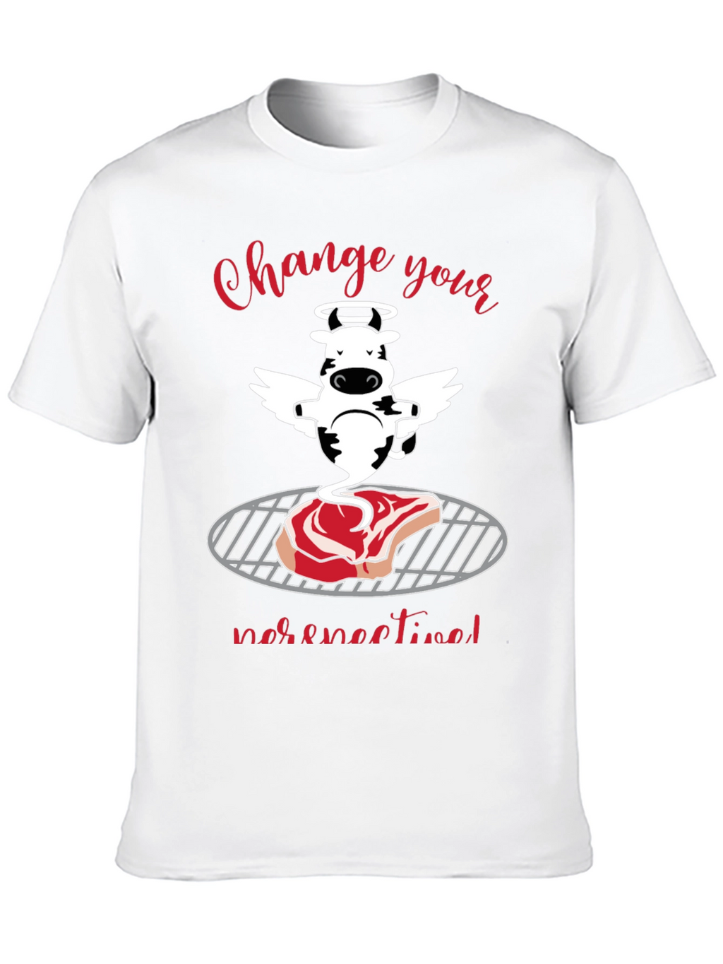 Funny Cow Angel Steak BBQ T-Shirt