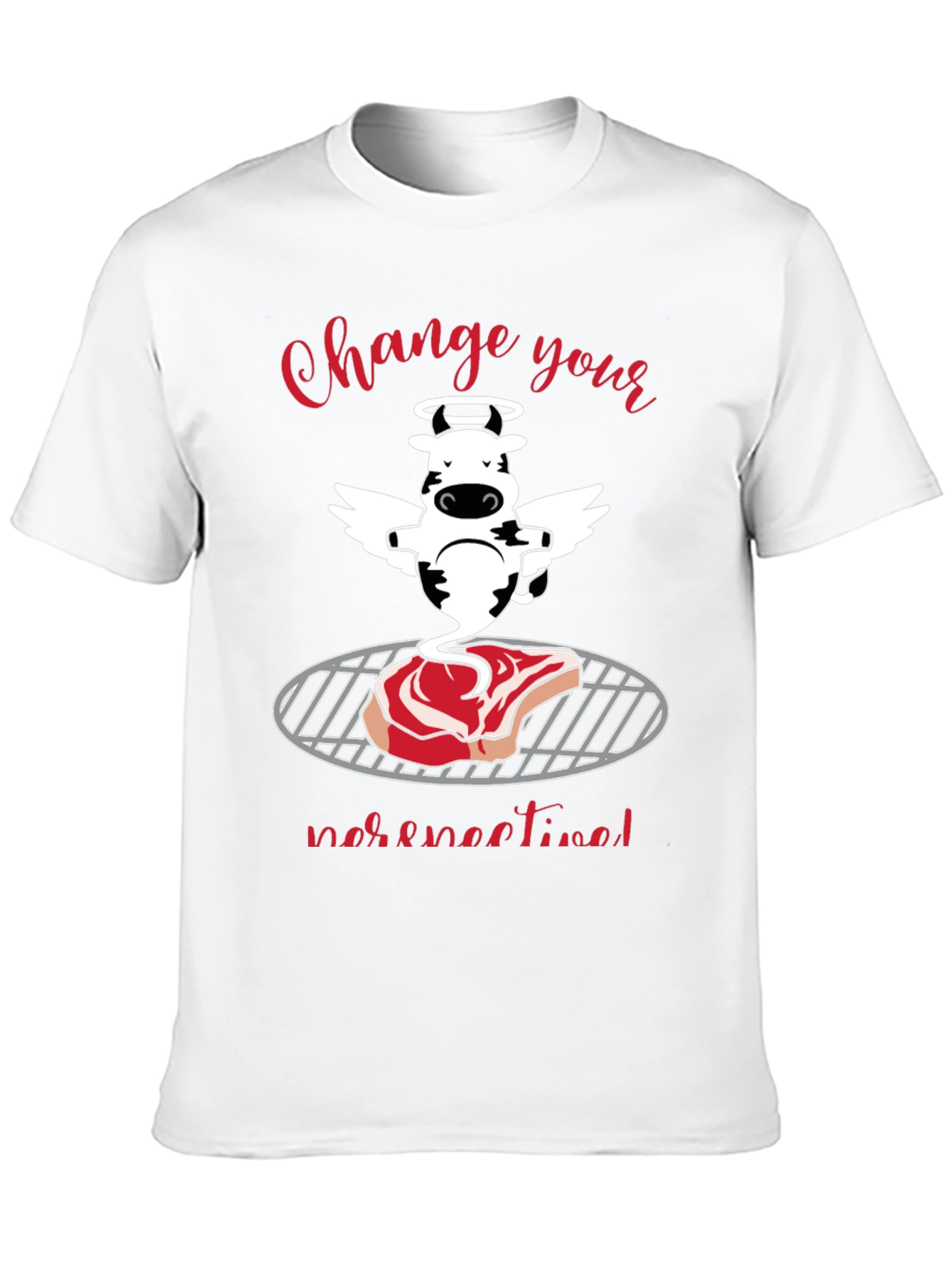 Funny Cow Angel Steak BBQ T-Shirt