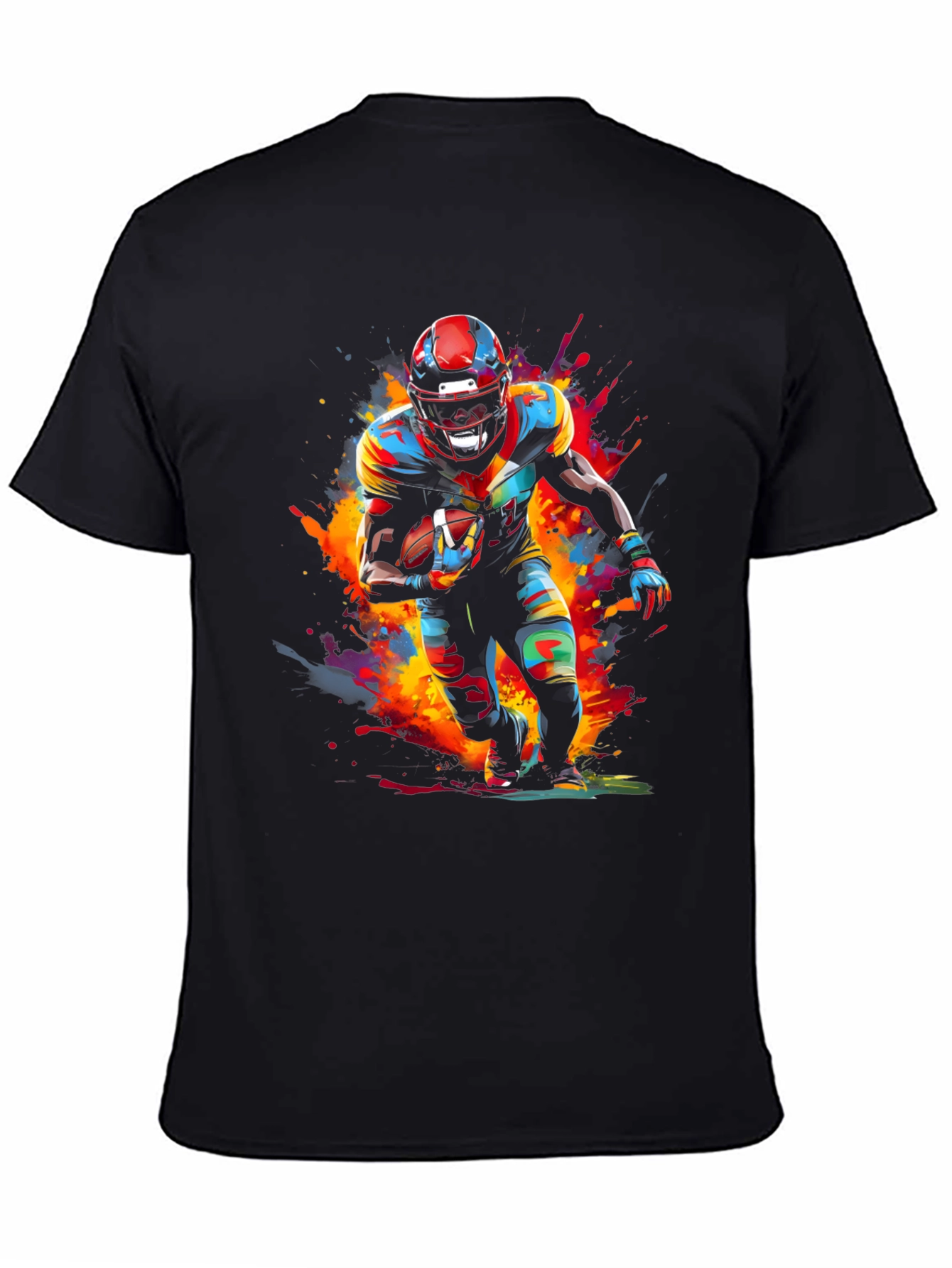 Colorful Football Player Graphic Tee