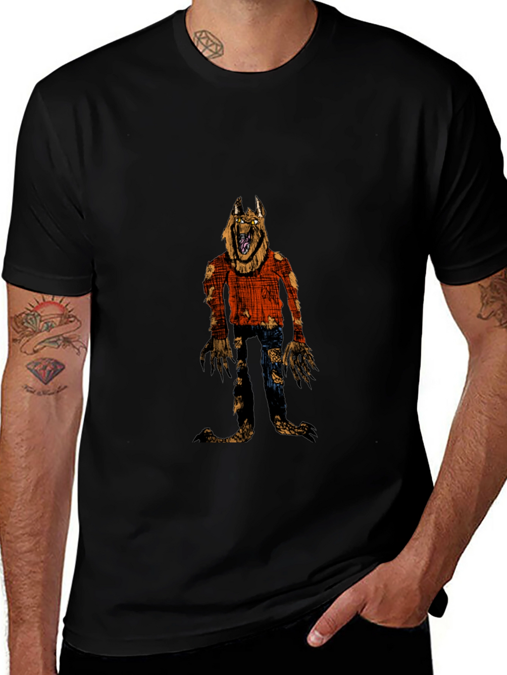 Werewolf Graphic Black T-Shirt