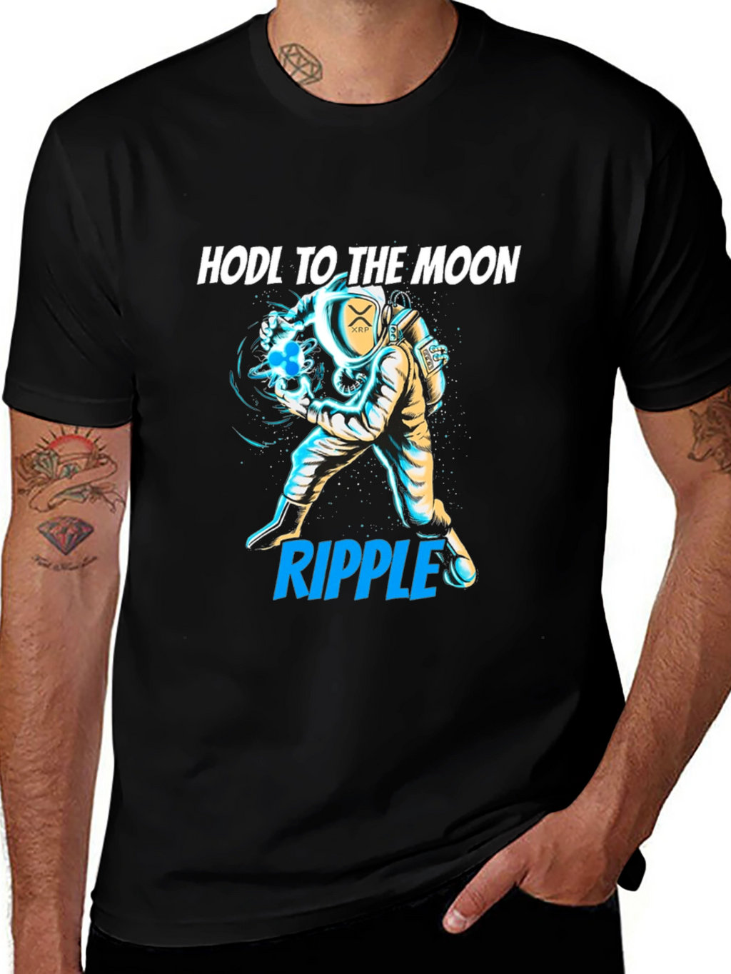HODL to the Moon XRP Ripple Crypto T-Shirt