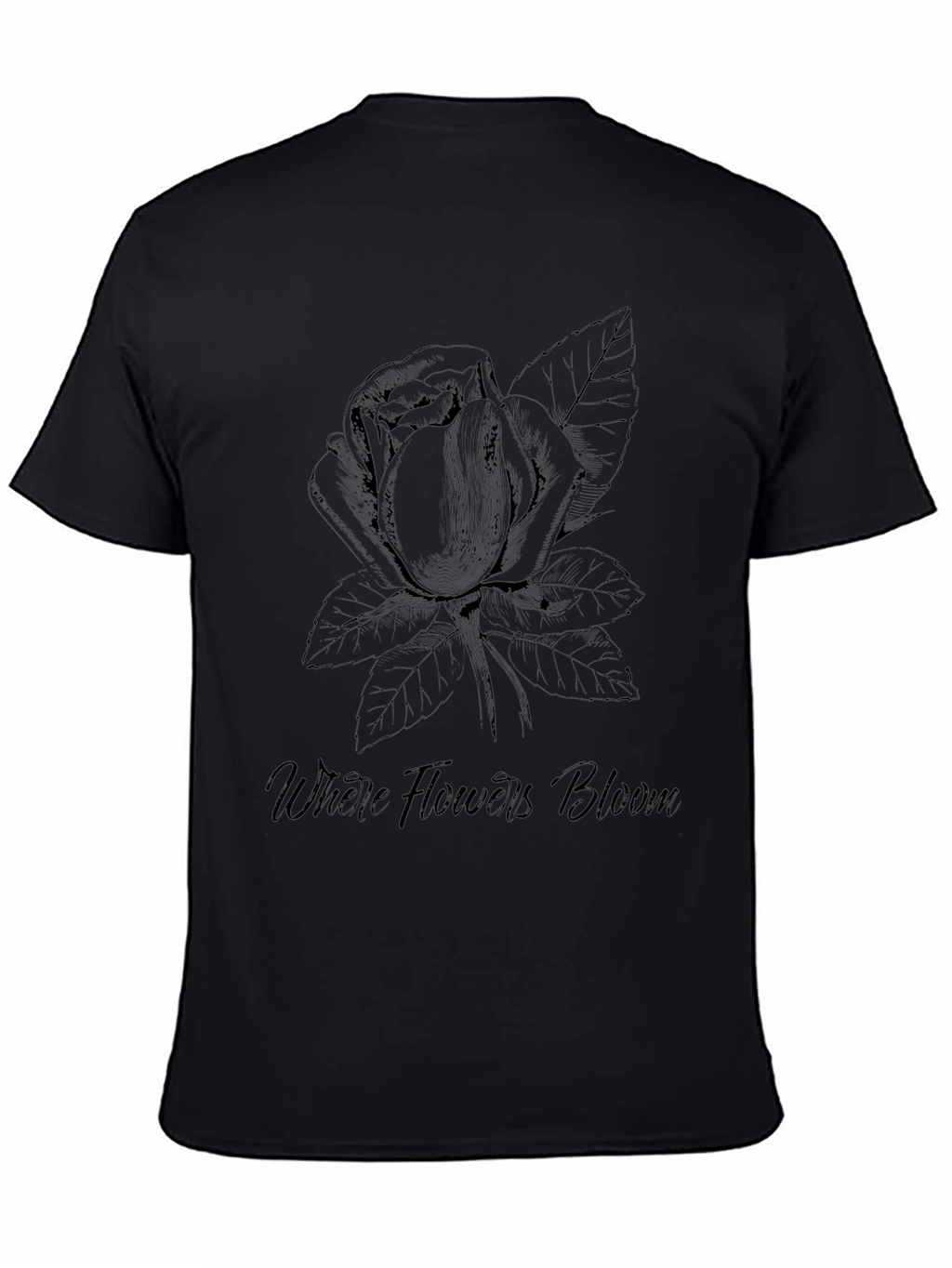 Floral Bloom Tee - Black Graphic T-Shirt