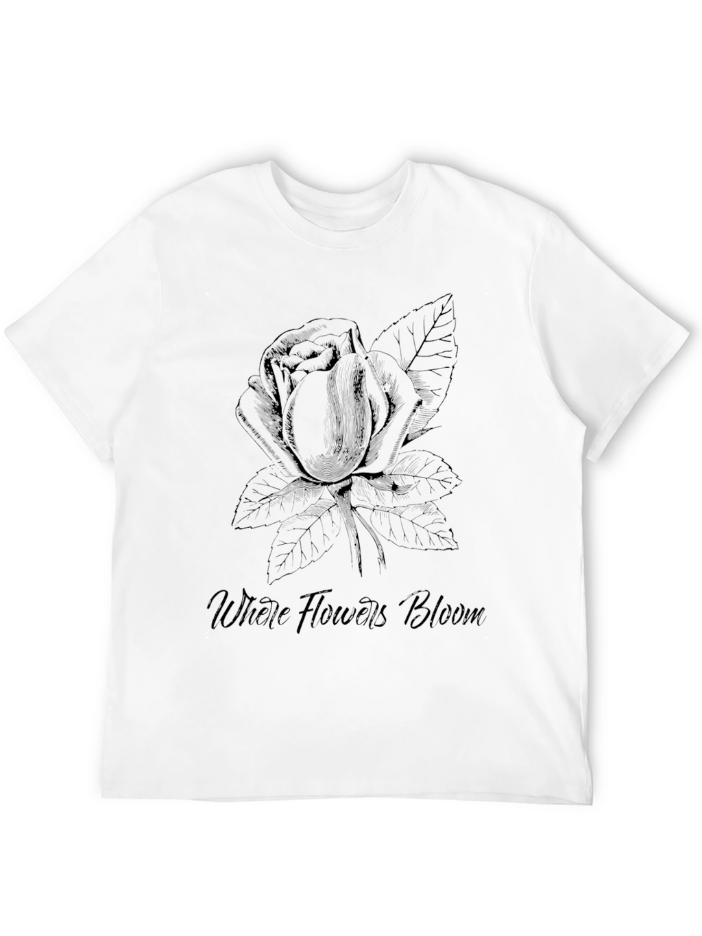 Floral Bloom Tee - Black Graphic T-Shirt