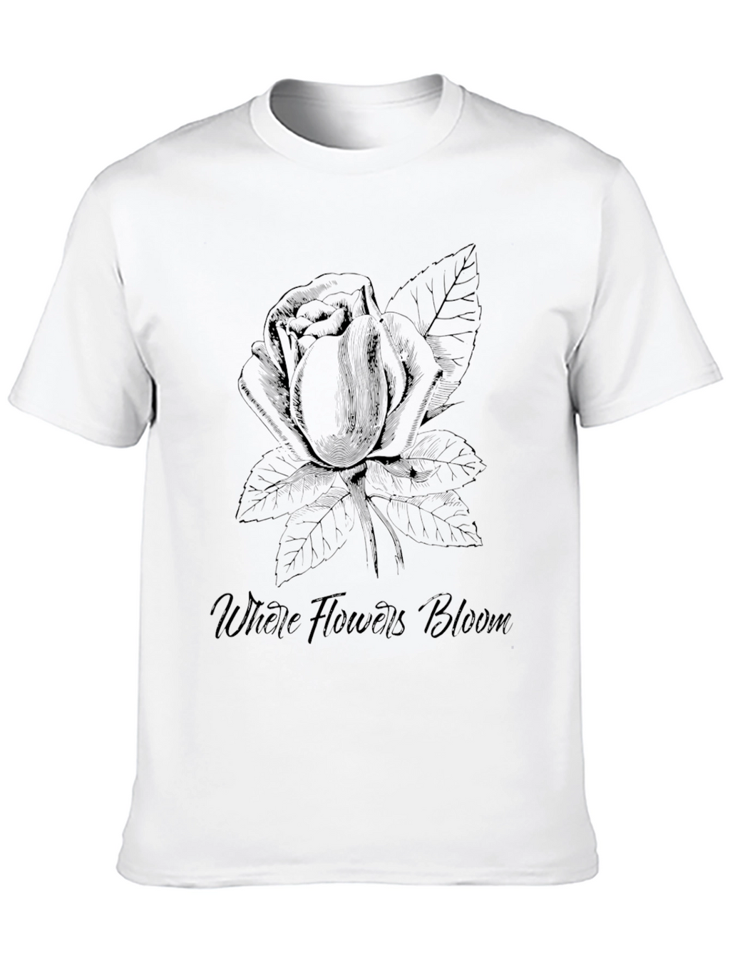 Floral Bloom Tee - Black Graphic T-Shirt
