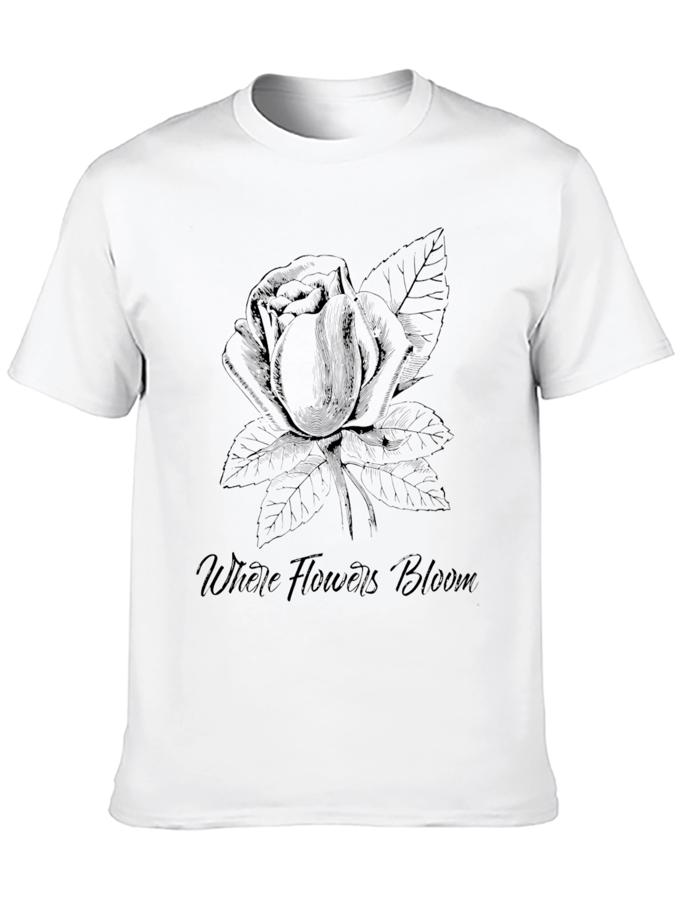 Floral Bloom Tee - Black Graphic T-Shirt