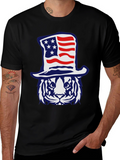 Patriotic Tiger Graphic T-Shirt