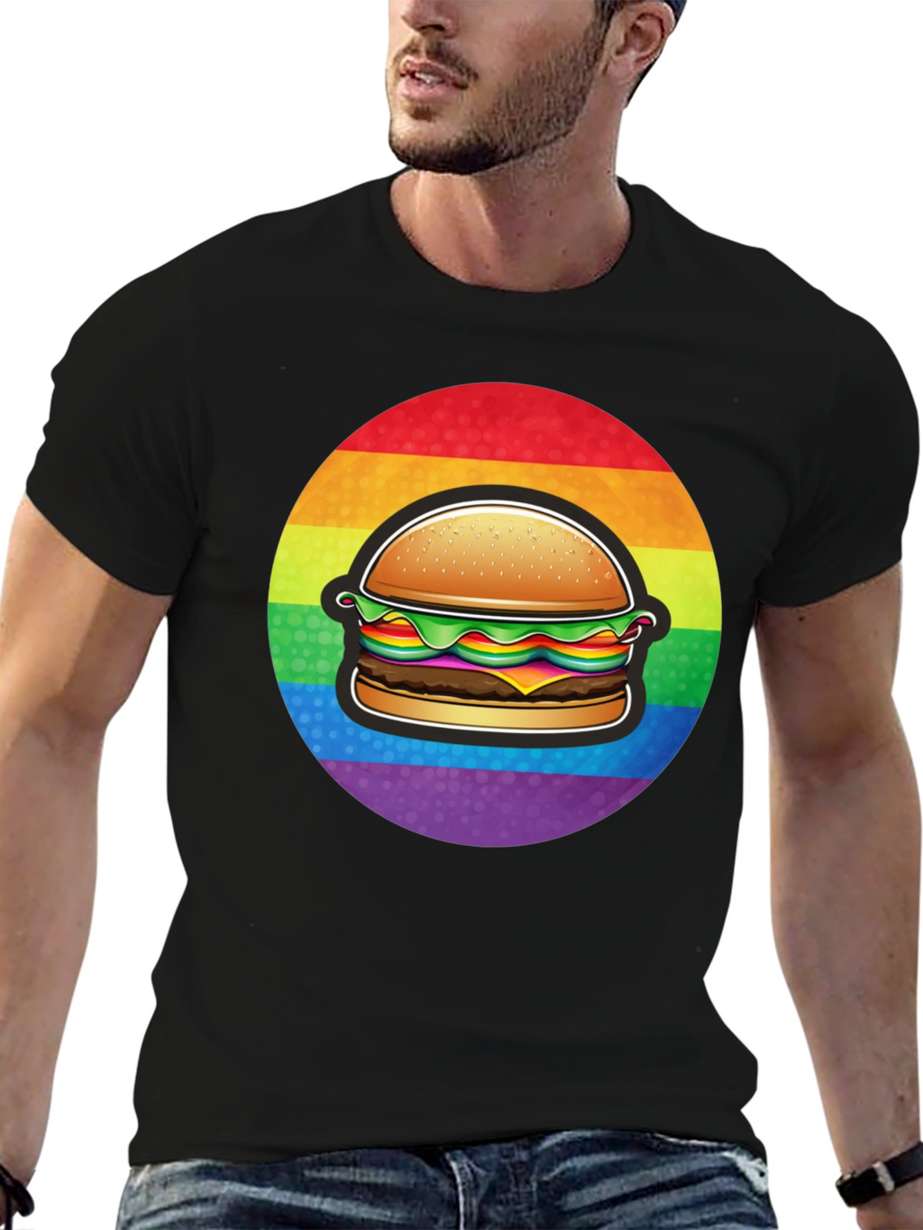 Rainbow Burger Graphic Tee - Pride Apparel