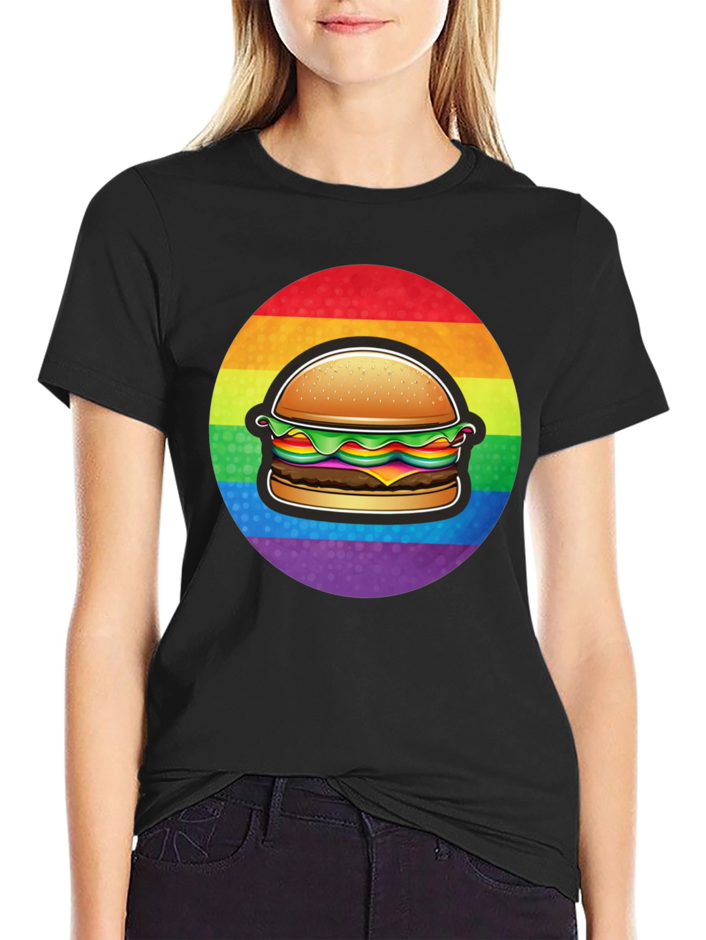 Rainbow Burger Graphic Tee - Pride Apparel