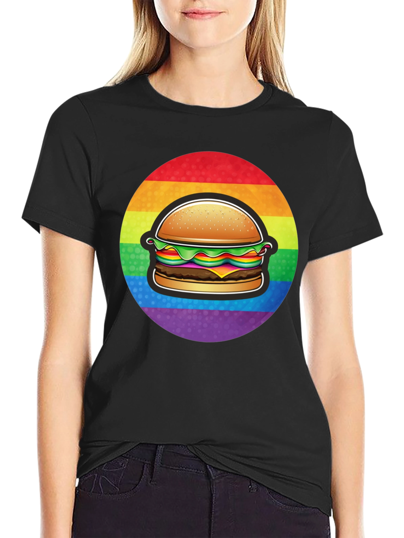 Rainbow Burger Graphic Tee - Pride Apparel