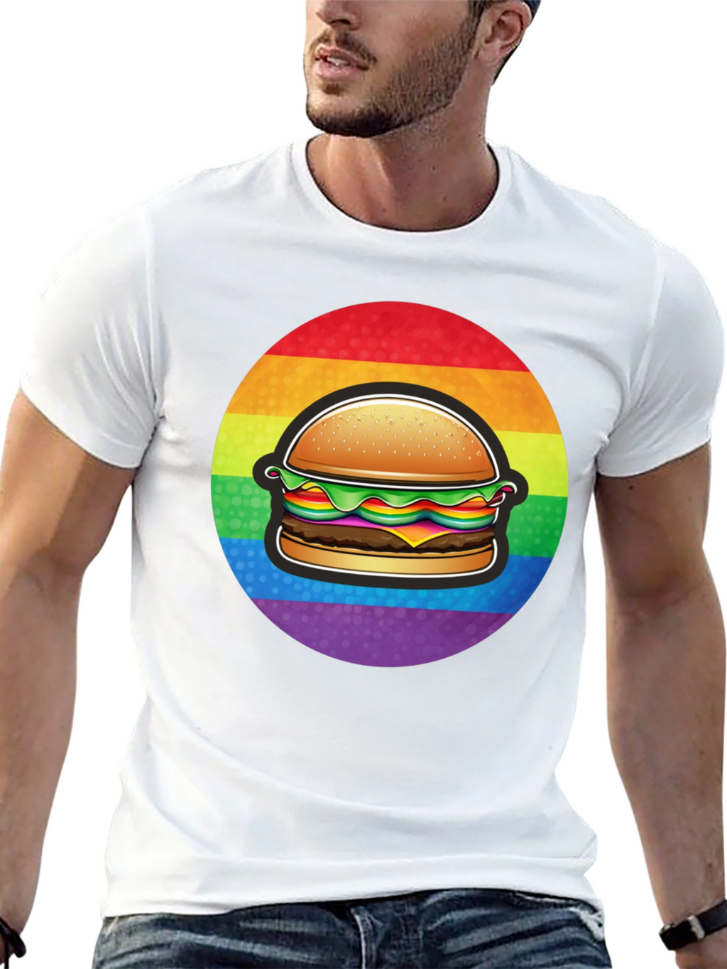 Rainbow Burger Graphic Tee - Pride Apparel