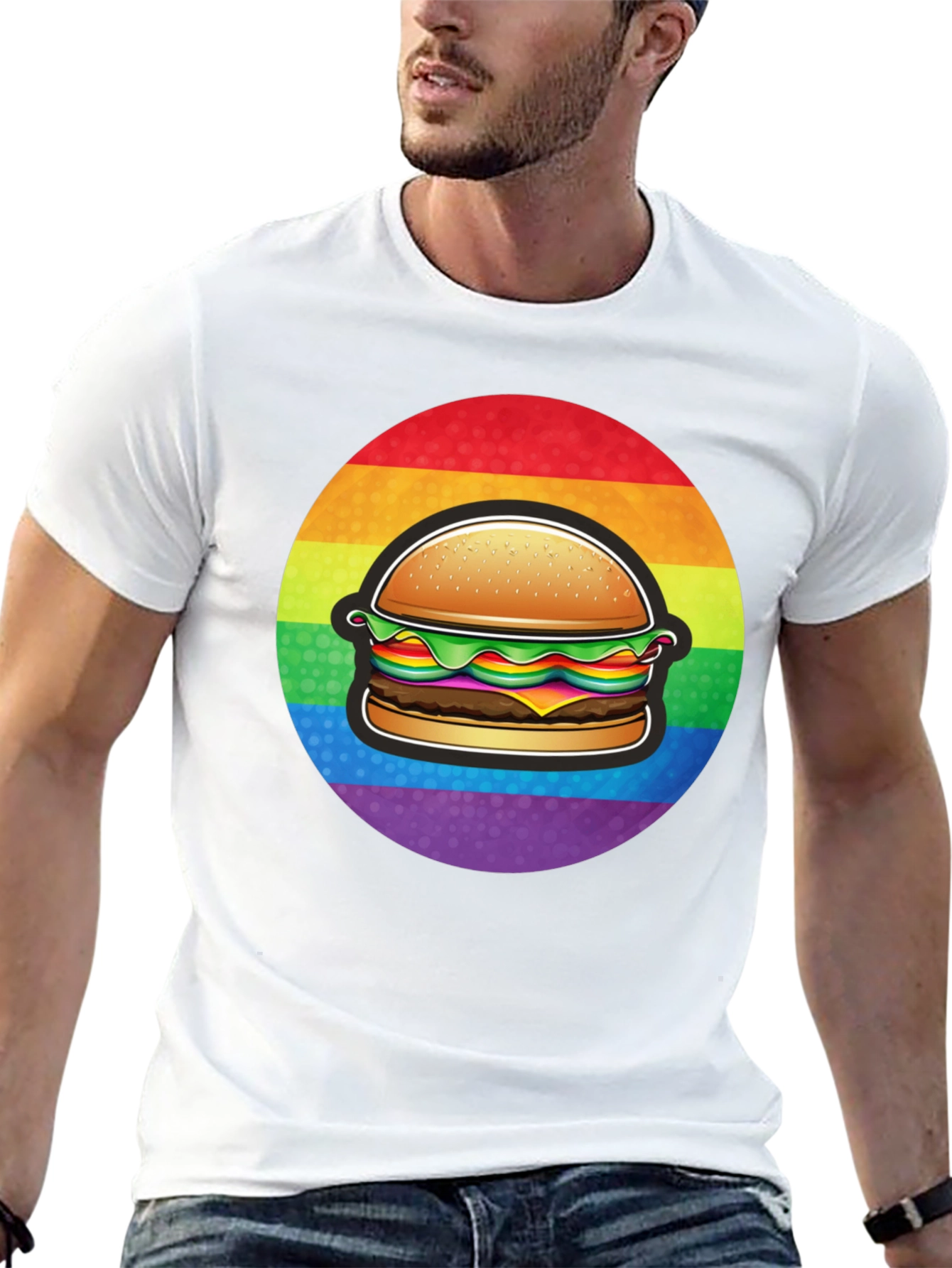 Rainbow Burger Graphic Tee - Pride Apparel