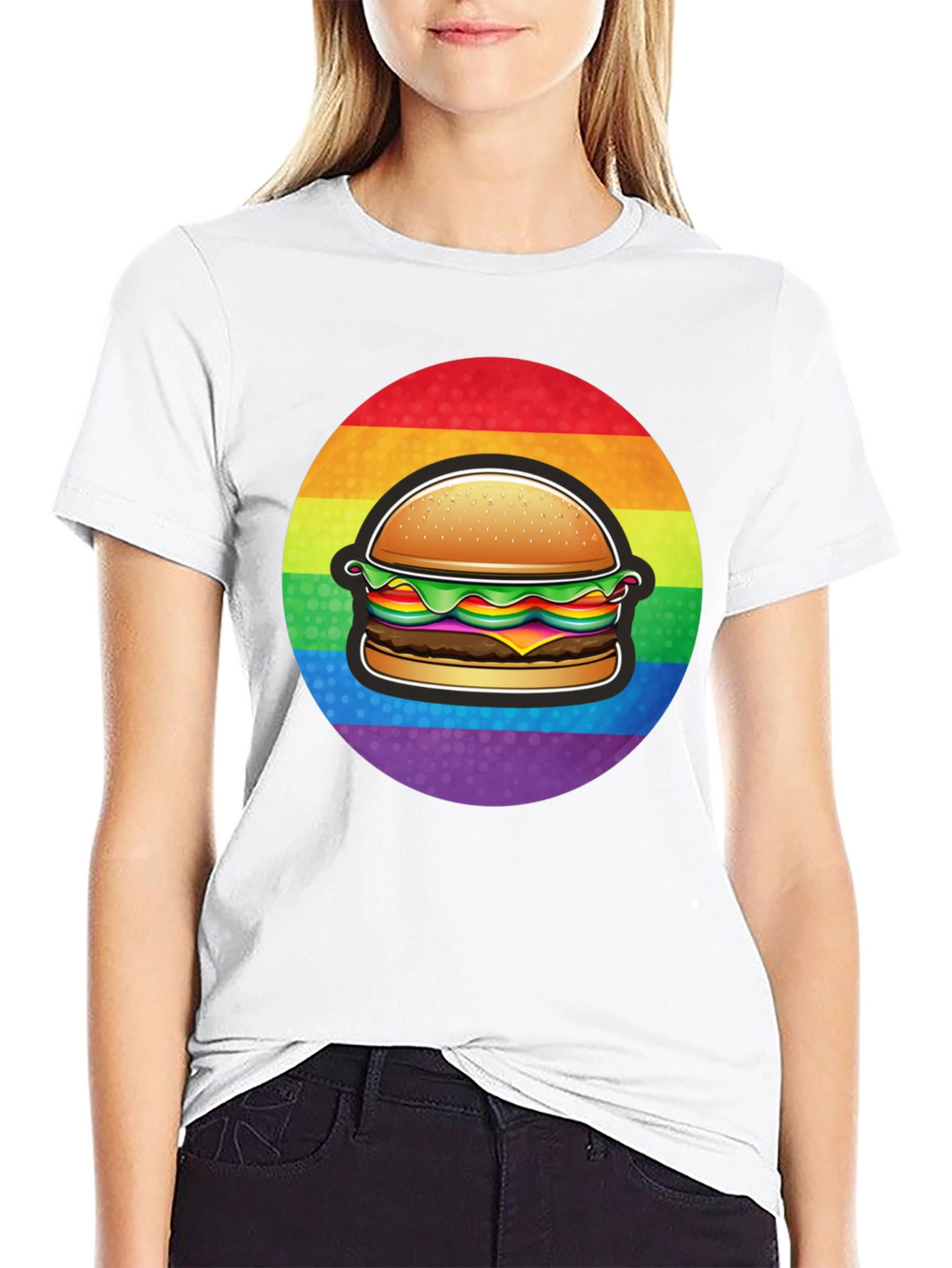 Rainbow Burger Graphic Tee - Pride Apparel