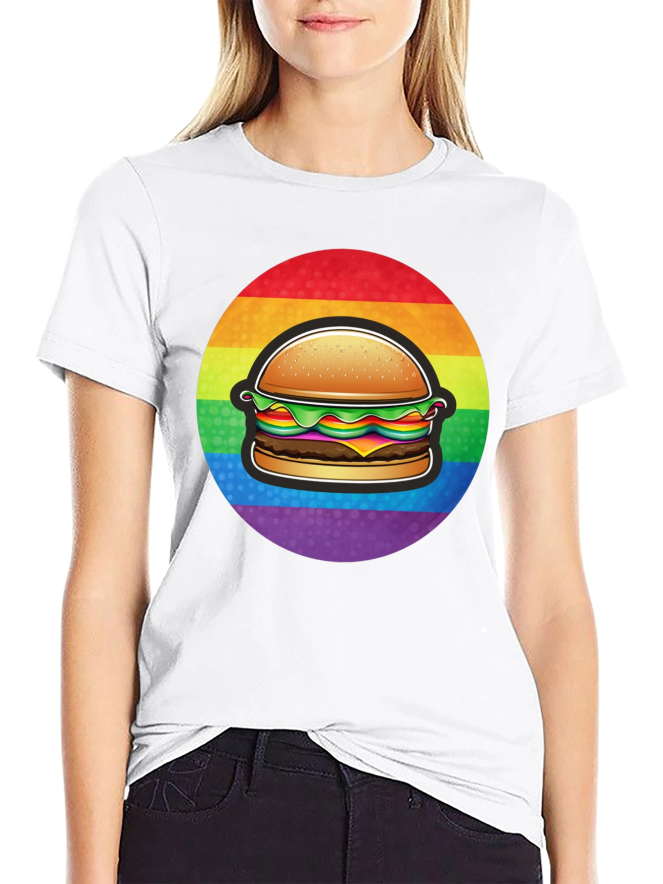 Rainbow Burger Graphic Tee - Pride Apparel