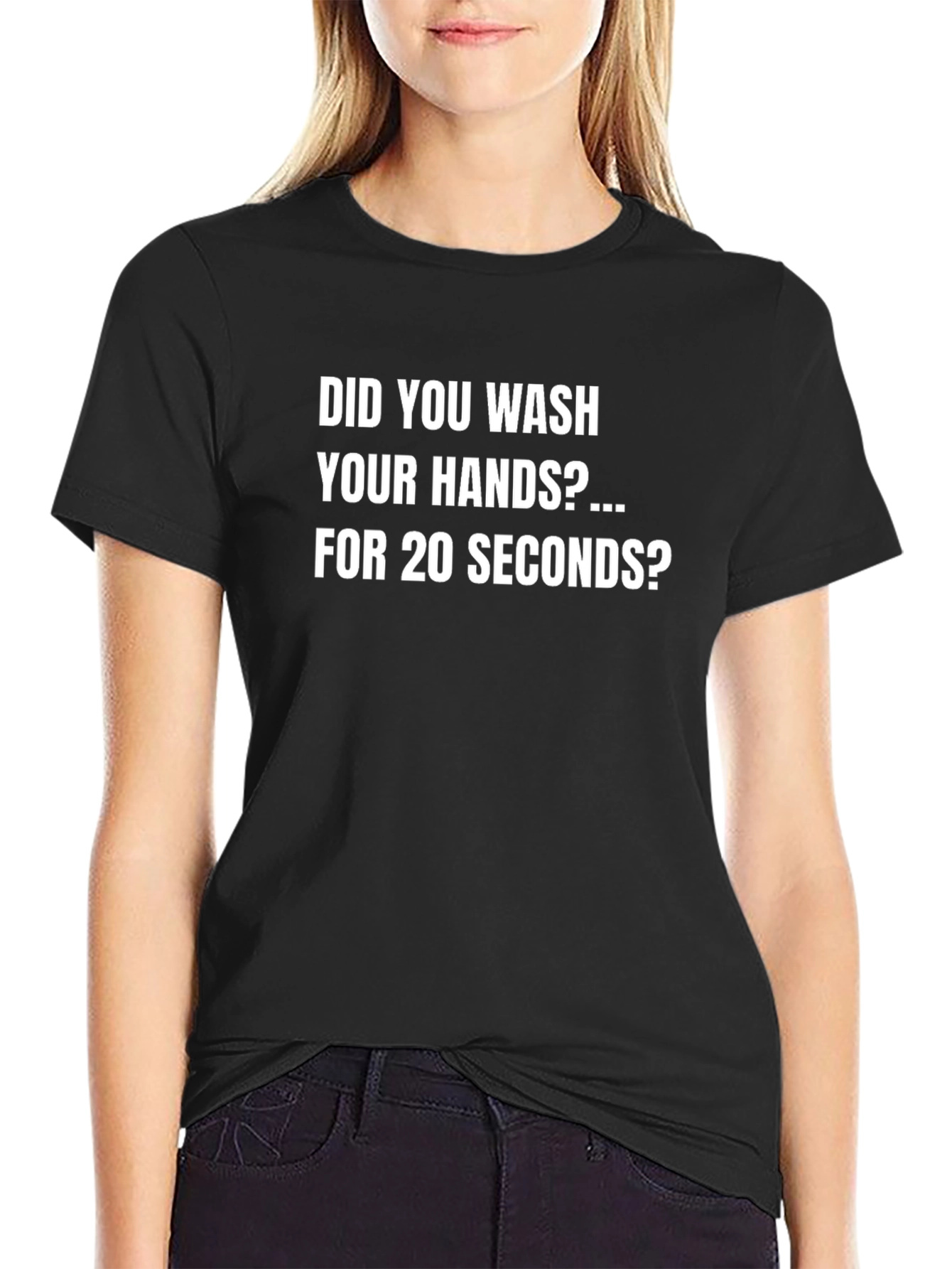 Wash Hands 20 Seconds Graphic Tee - Black Cotton