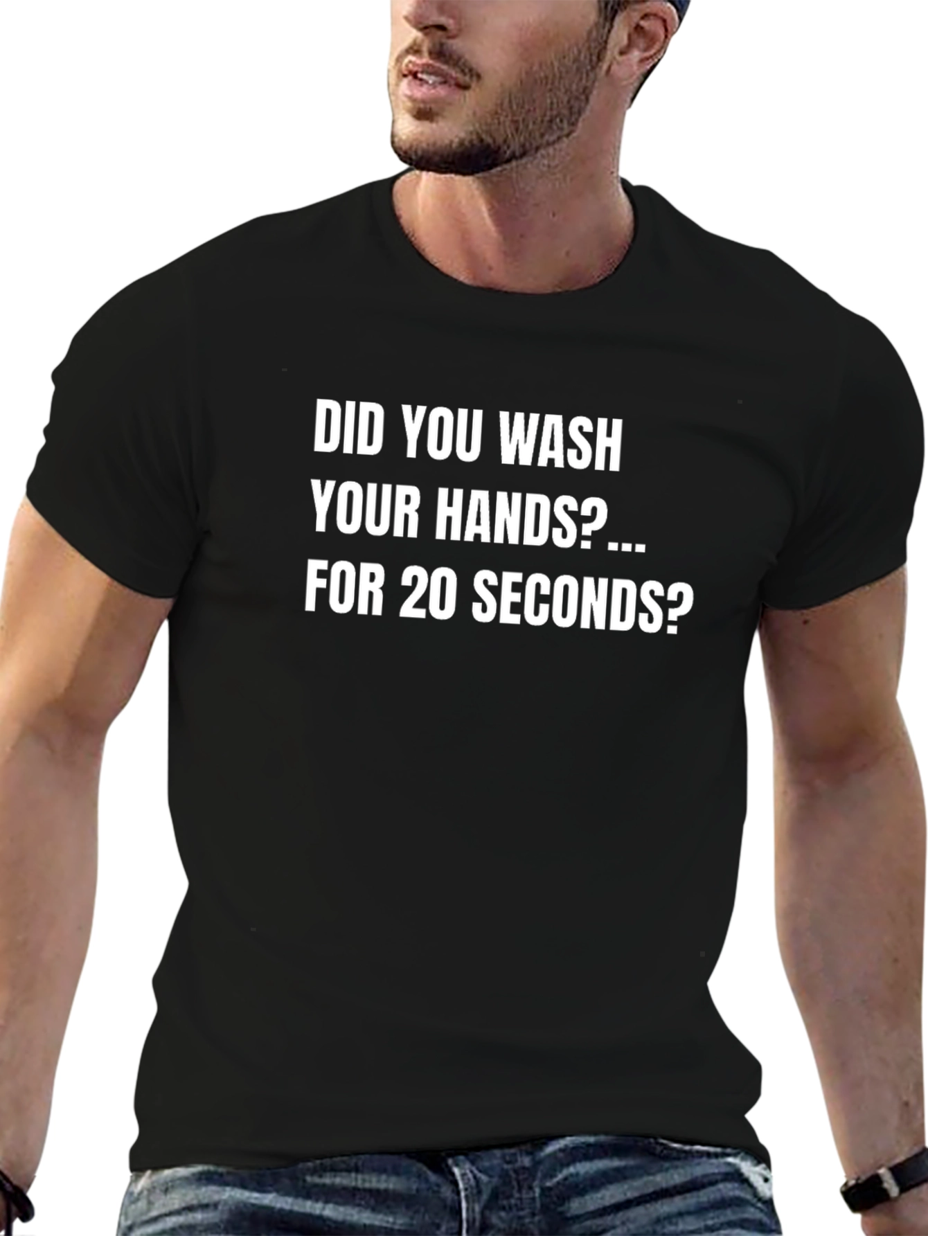 Wash Hands 20 Seconds Graphic Tee - Black Cotton