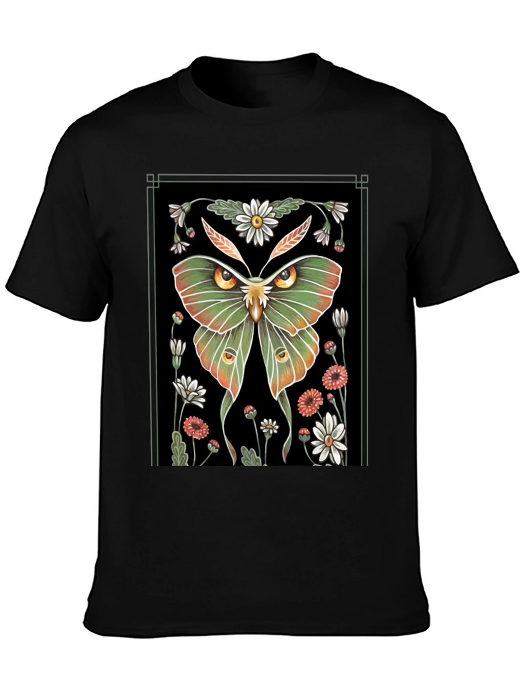 Moth & Flowers Graphic T-Shirt