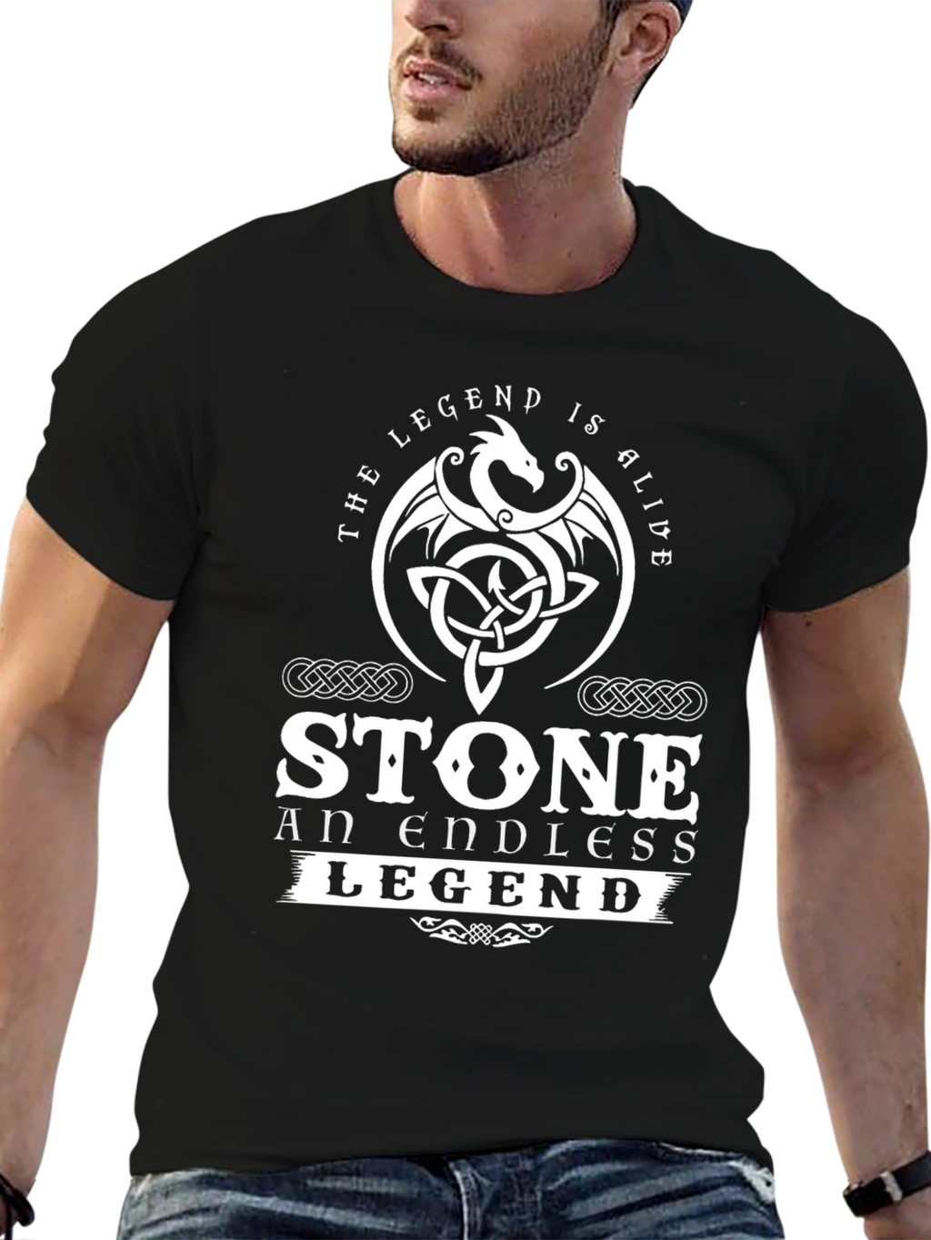Stone Legend T-Shirt - Dragon Celtic Design