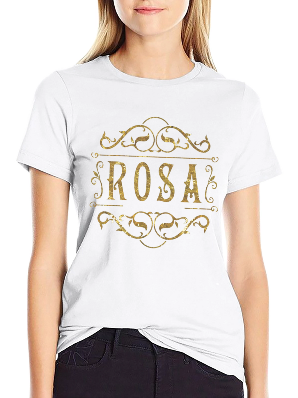 Personalized ROSA T-Shirt - Elegant Gold Design