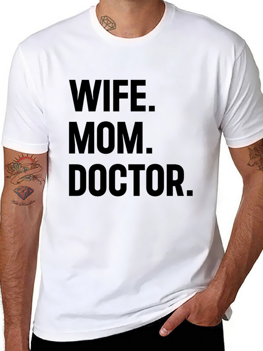 Wife Mom Doctor Graphic Tee - Black
