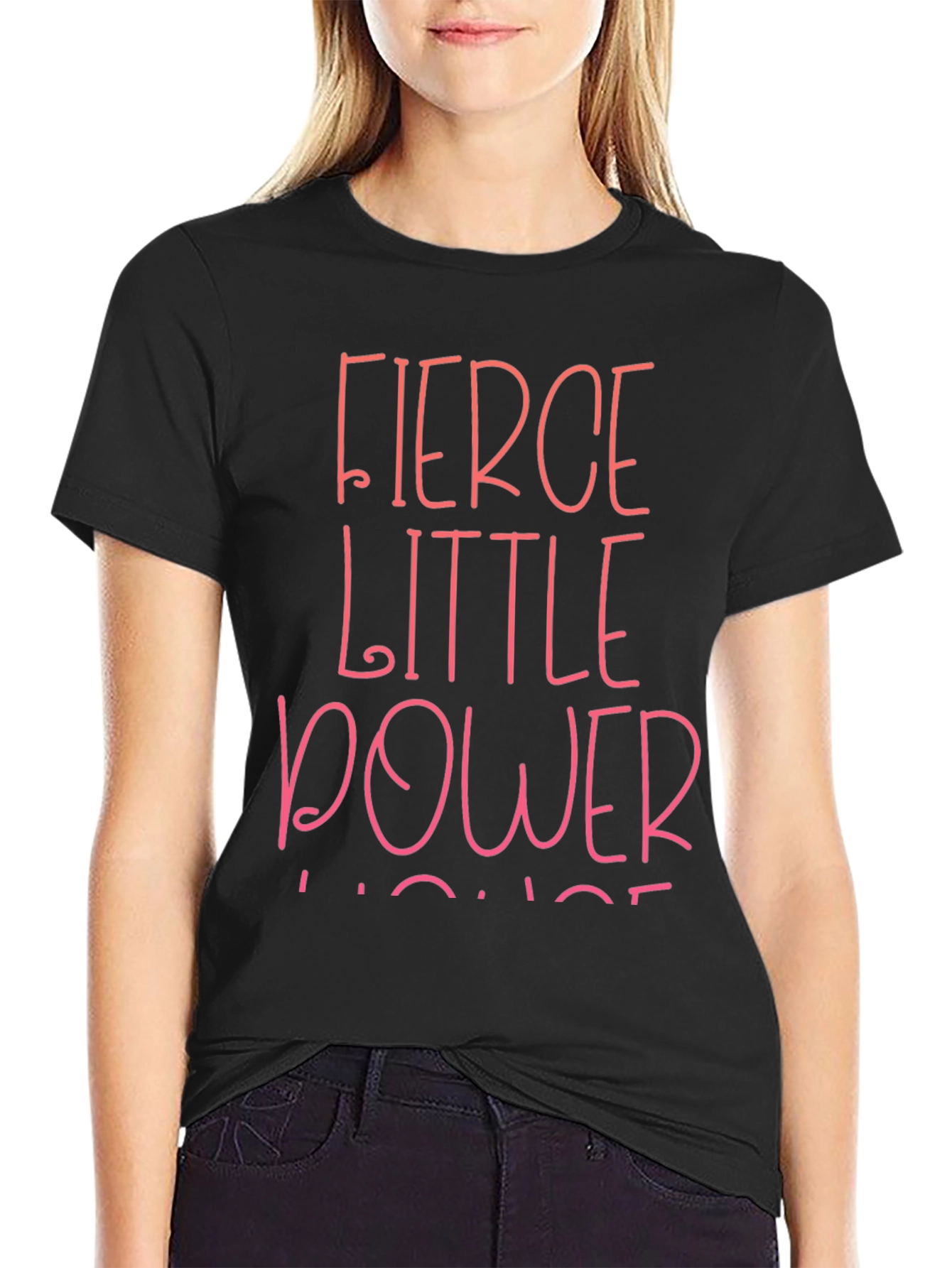 Fierce Little Power House Graphic Tee - Black