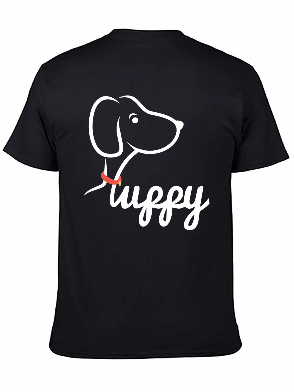 Fluffy Dog Graphic Tee - Casual Black T-Shirt