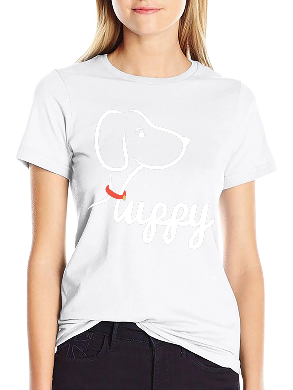 Fluffy Dog Graphic Tee - Casual Black T-Shirt