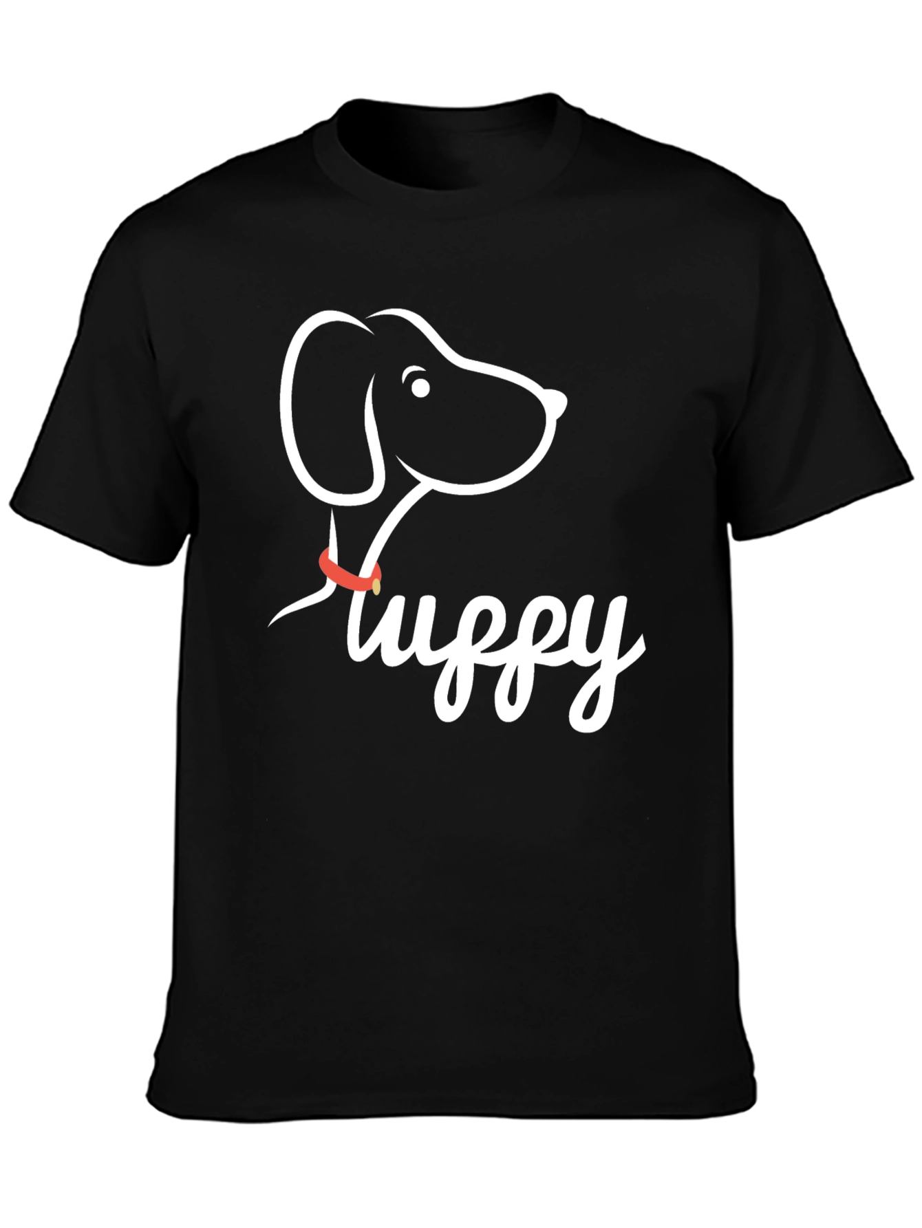 Fluffy Dog Graphic Tee - Casual Black T-Shirt