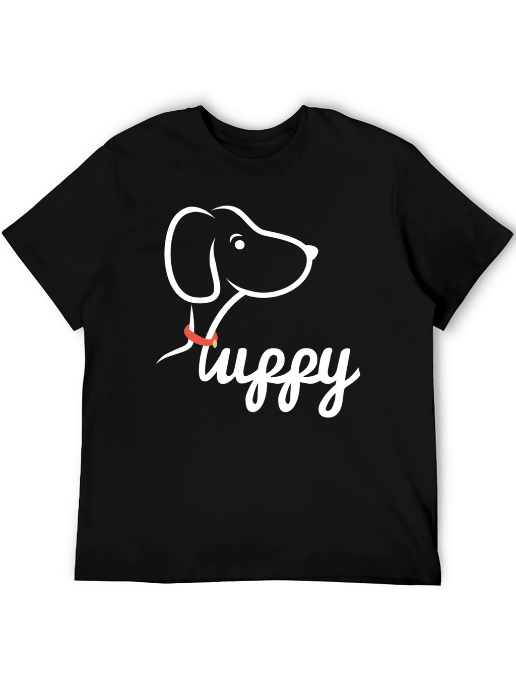 Fluffy Dog Graphic Tee - Casual Black T-Shirt