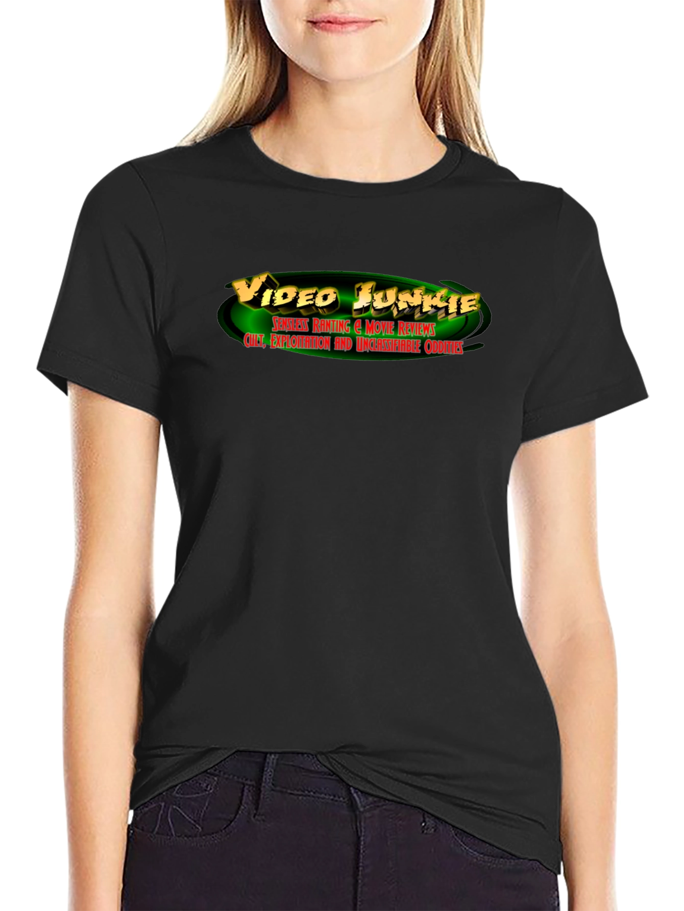 Video Junkie T-Shirt: Classic Black Tee for Film Buffs