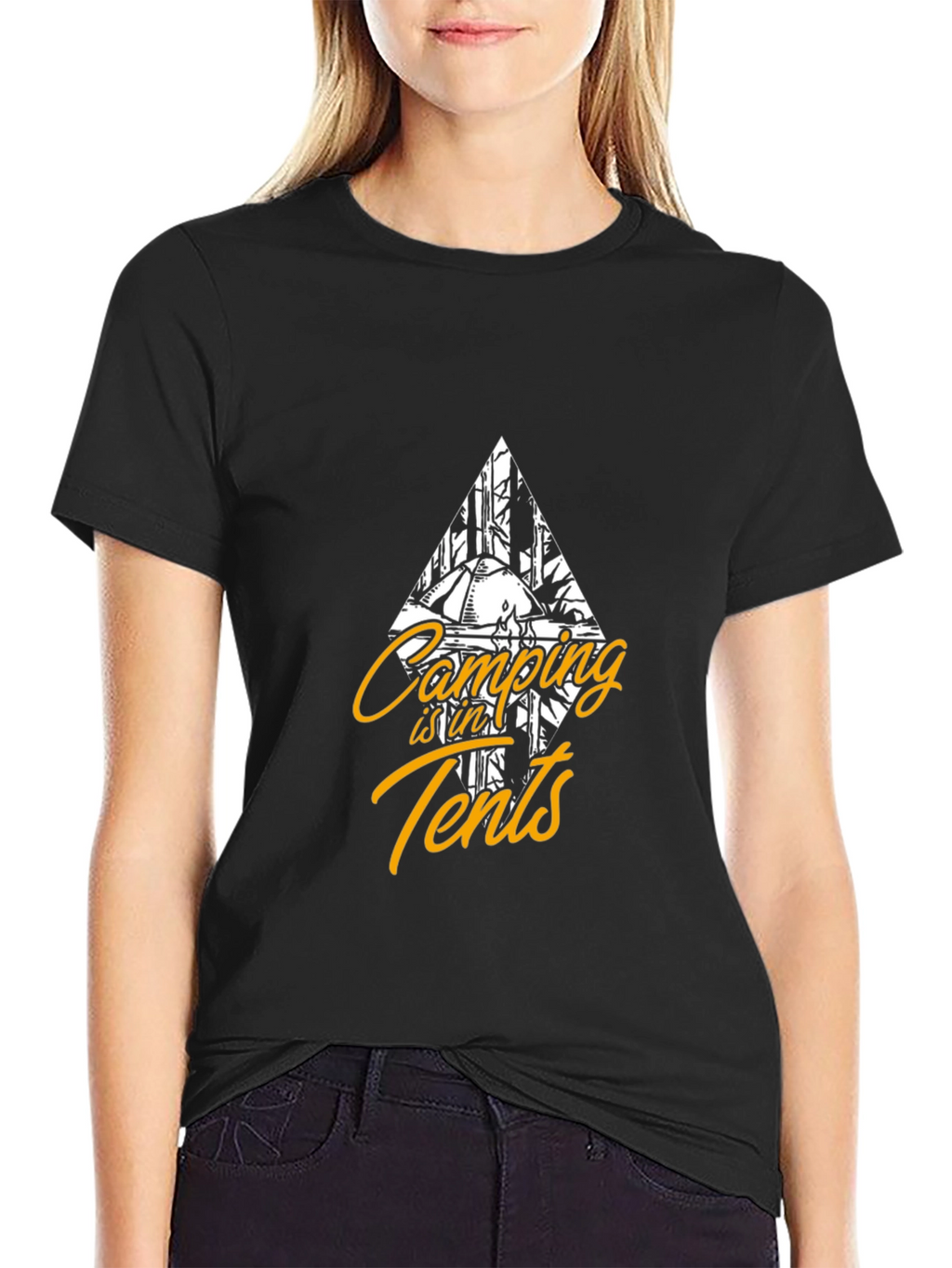 Camping in Tents Graphic Tee - Black