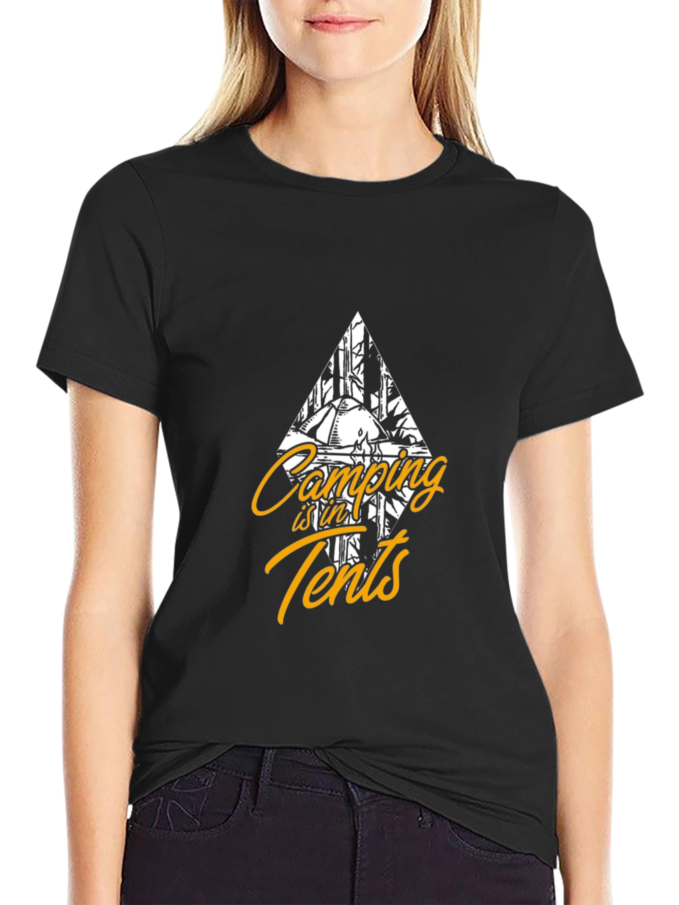 Camping in Tents Graphic Tee - Black
