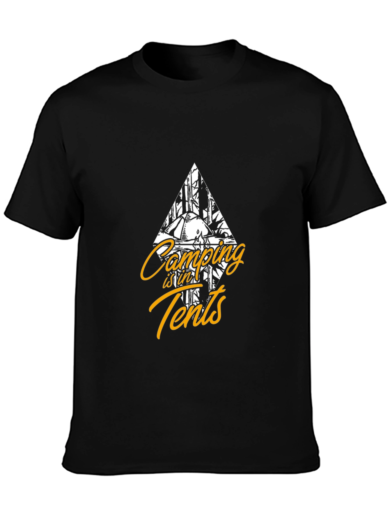 Camping in Tents Graphic Tee - Black