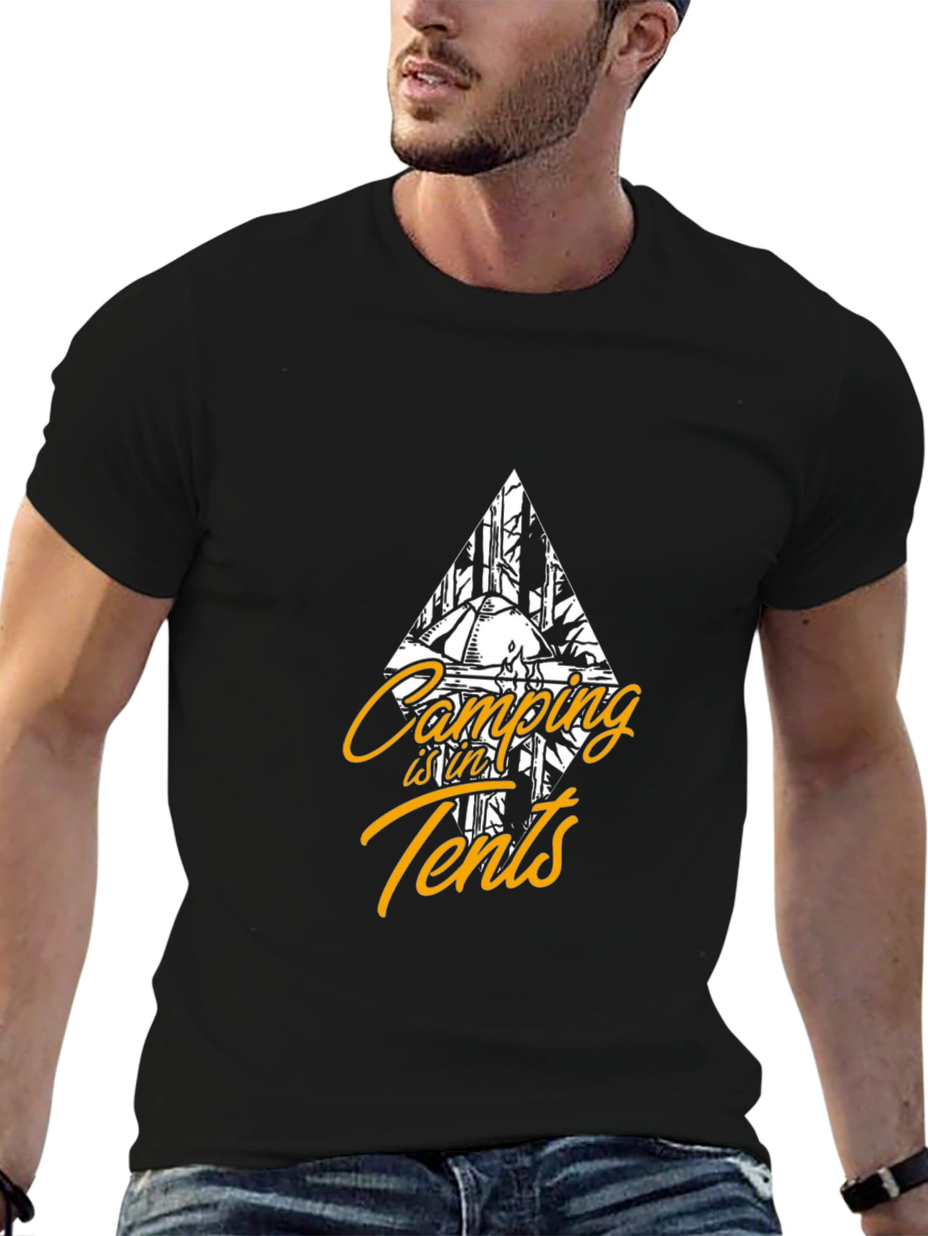 Camping in Tents Graphic Tee - Black