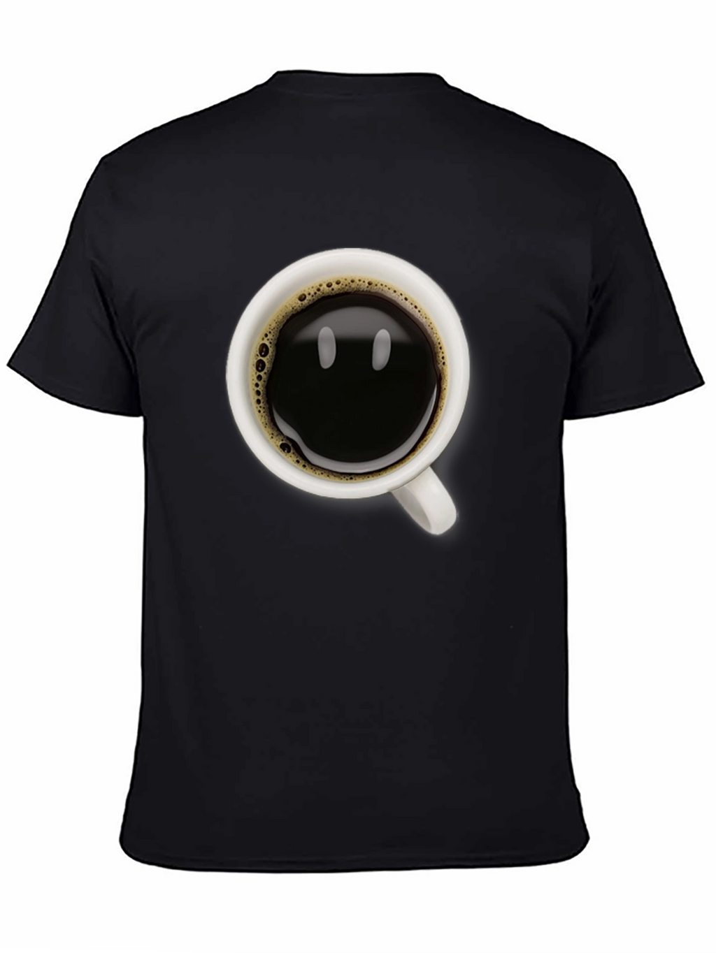 Coffee Cup Smile Graphic Tee - Black