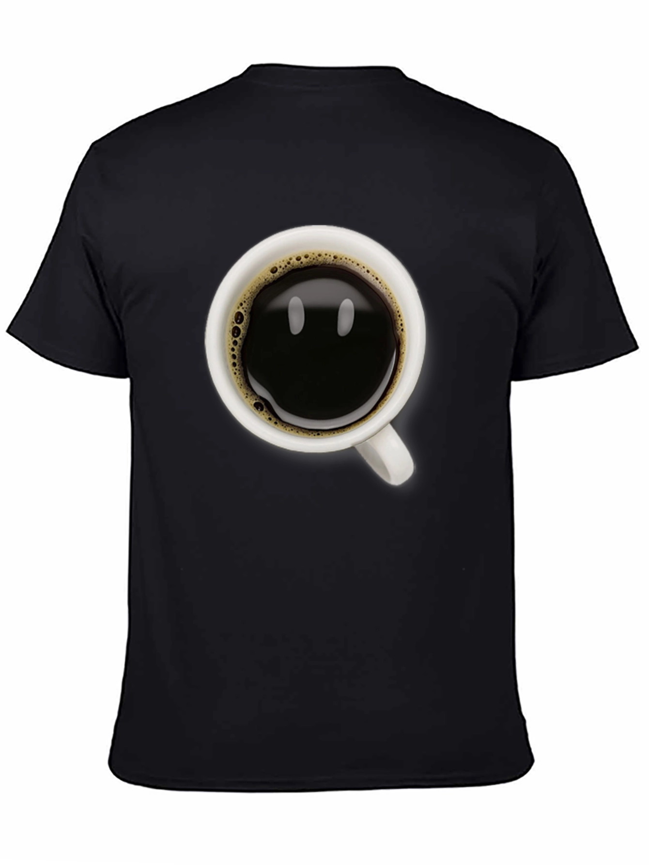 Coffee Cup Smile Graphic Tee - Black