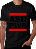 ASD PWR Black T-Shirt with Red Accents
