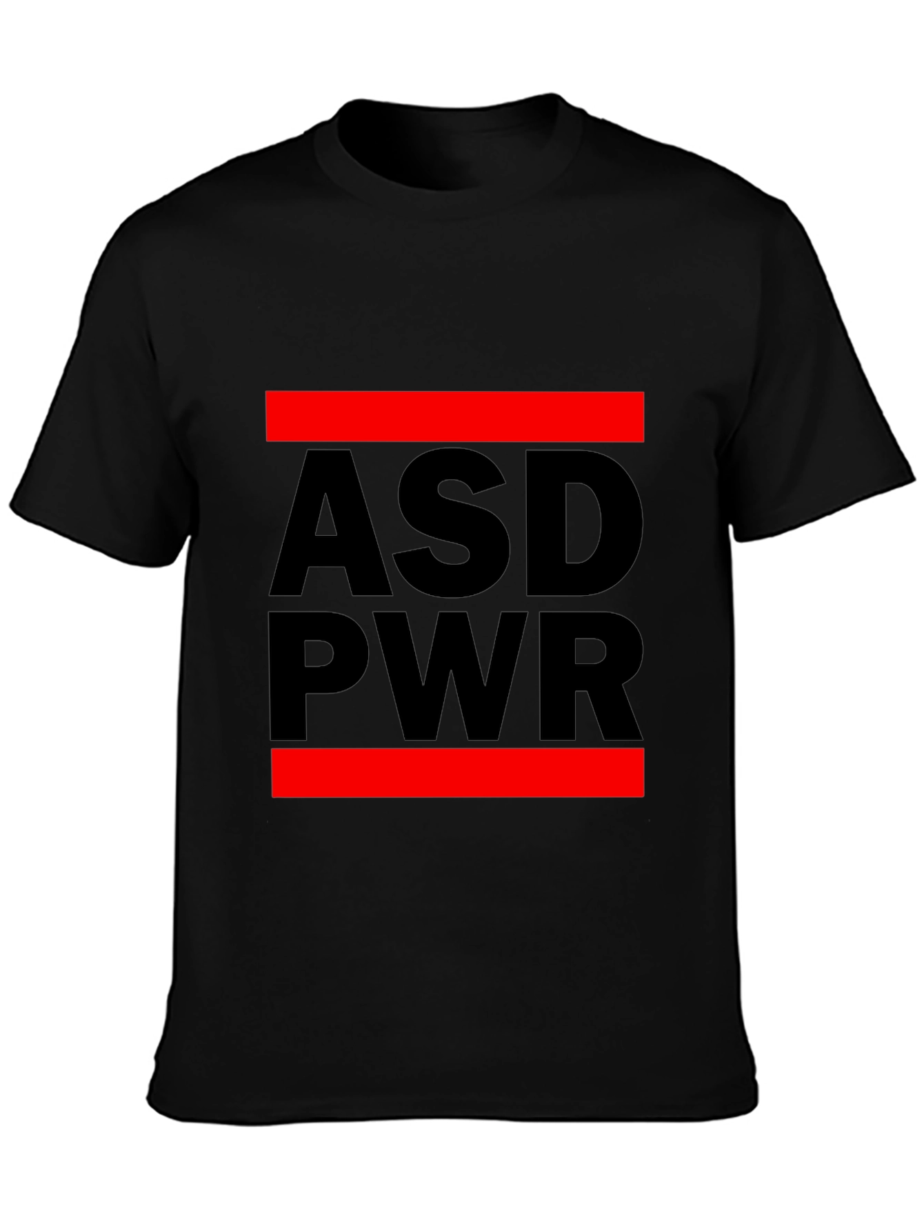 ASD PWR Black T-Shirt with Red Accents