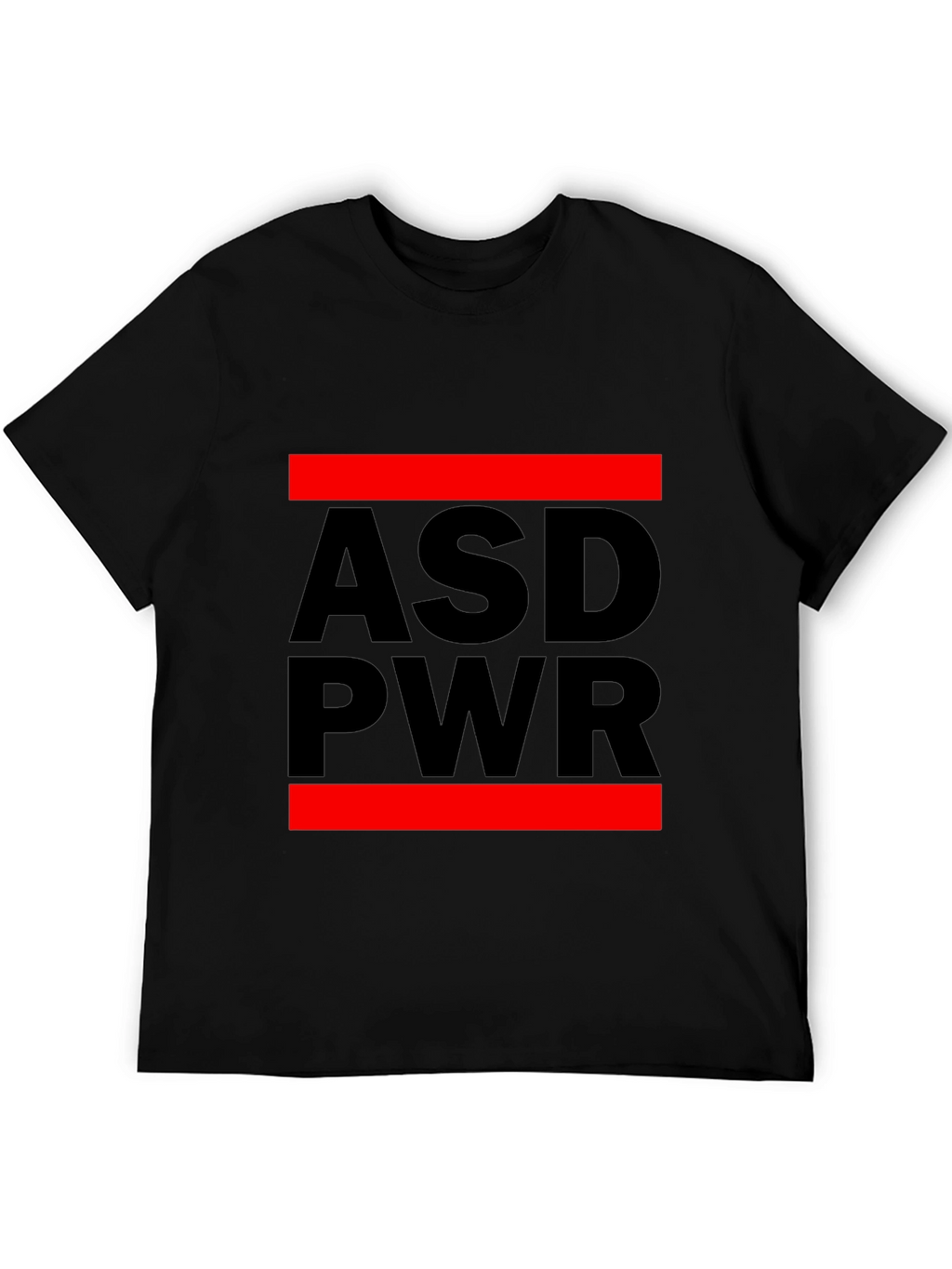 ASD PWR Black T-Shirt with Red Accents