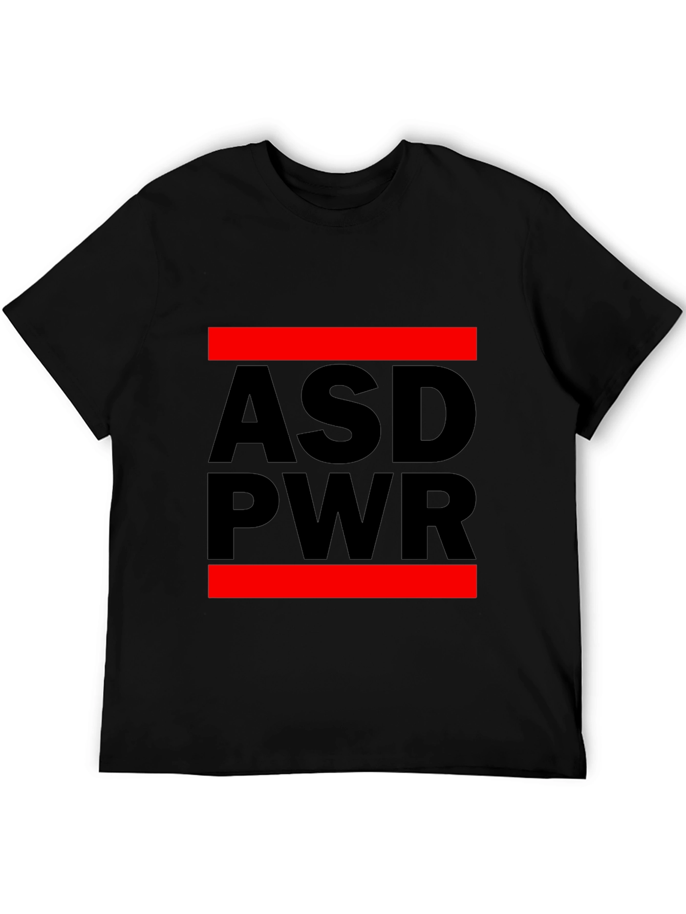 ASD PWR Black T-Shirt with Red Accents