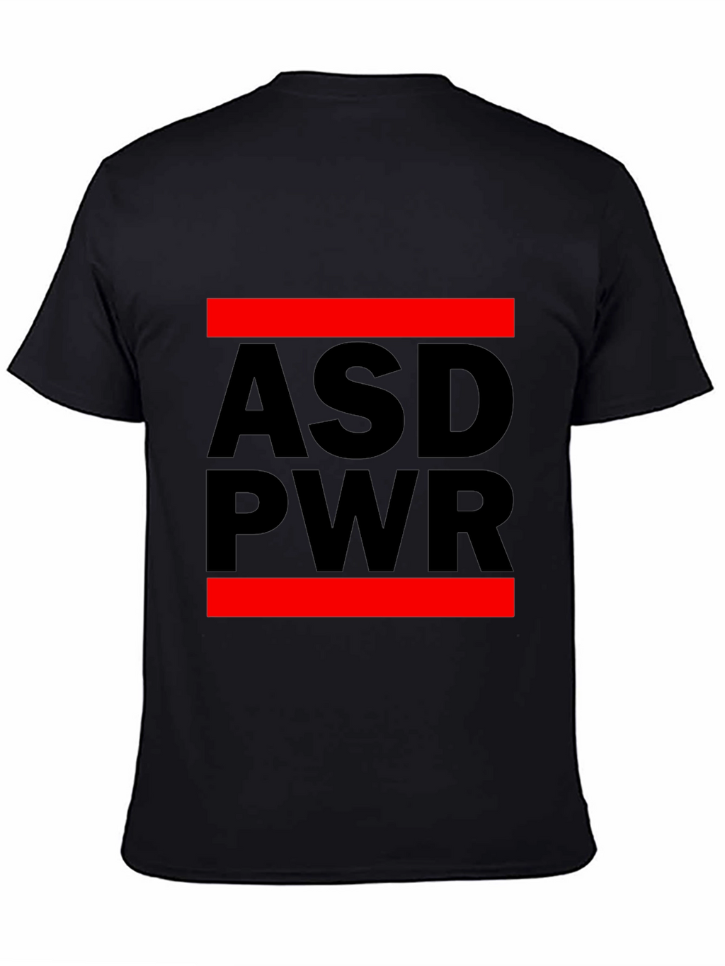 ASD PWR Black T-Shirt with Red Accents