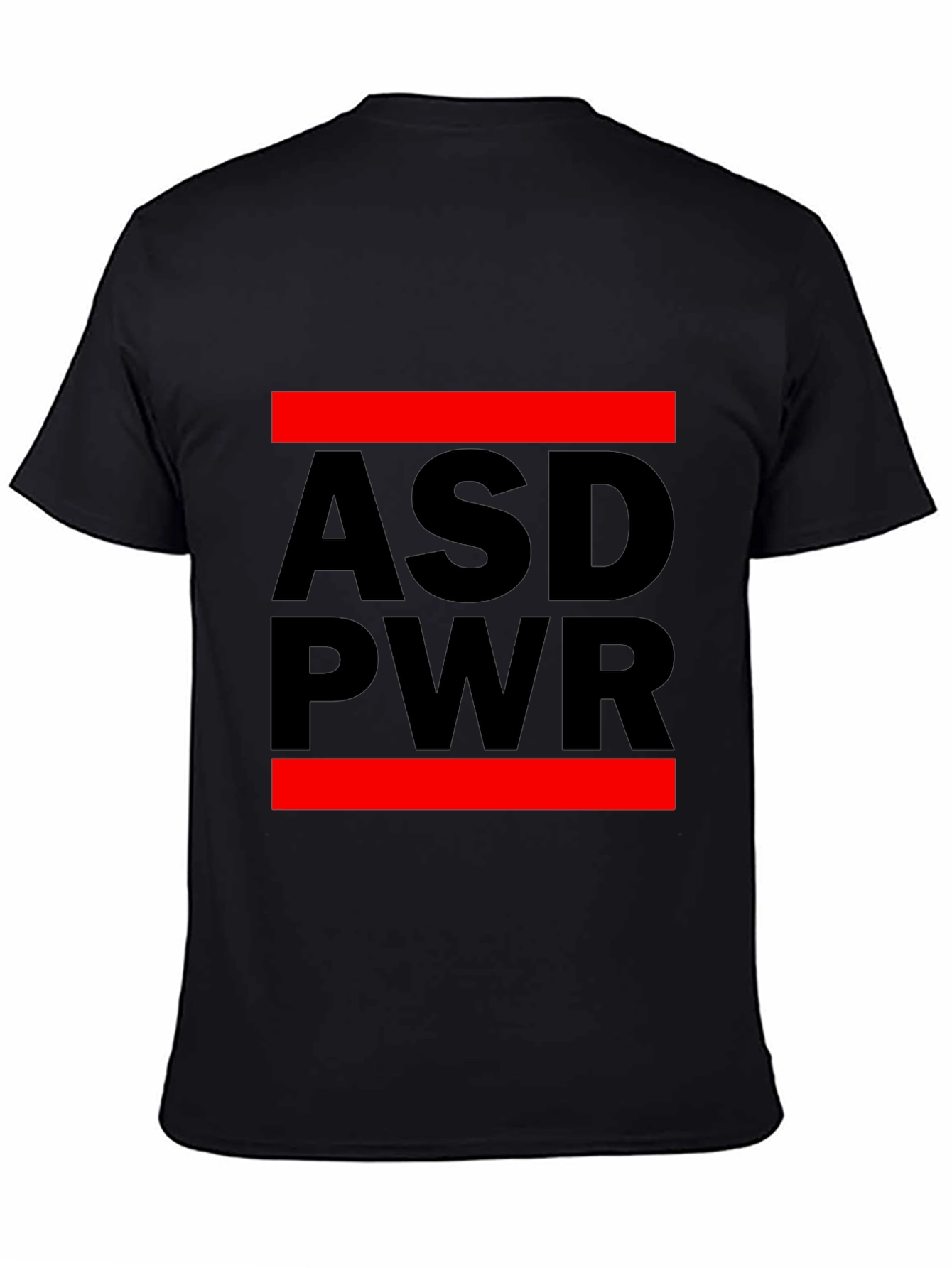 ASD PWR Black T-Shirt with Red Accents