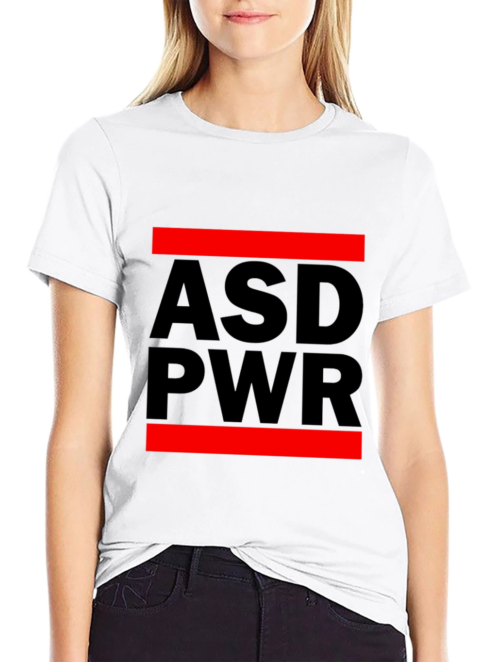 ASD PWR Black T-Shirt with Red Accents