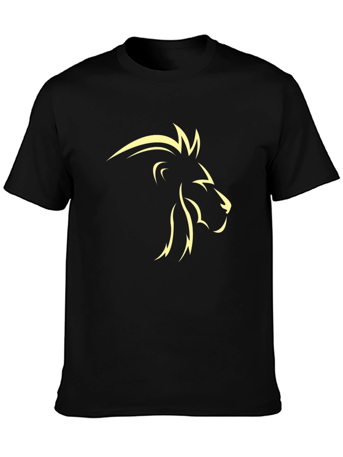 Lion Graphic Tee - Stylish Mens Black T-Shirt