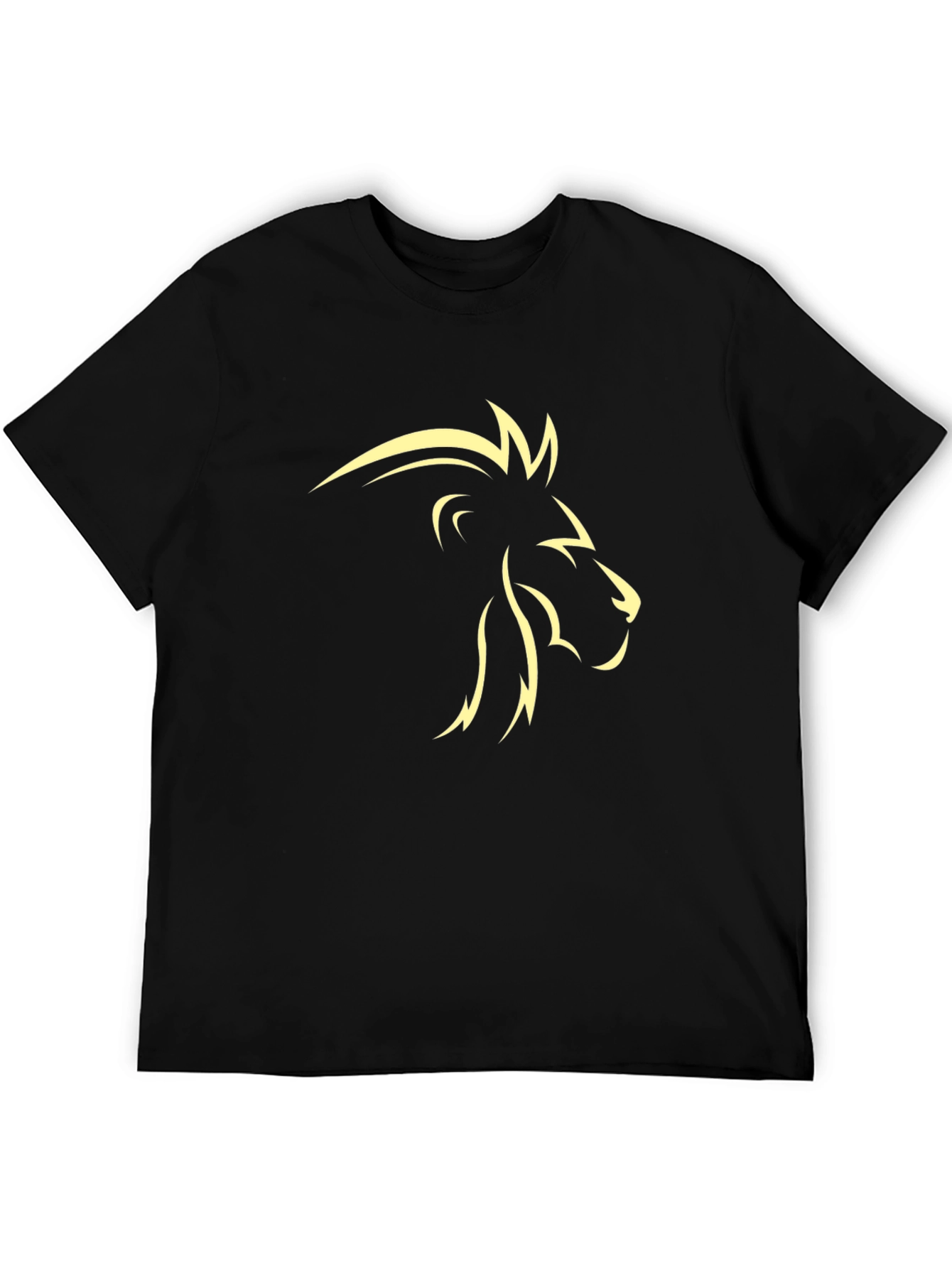 Lion Graphic Tee - Stylish Mens Black T-Shirt
